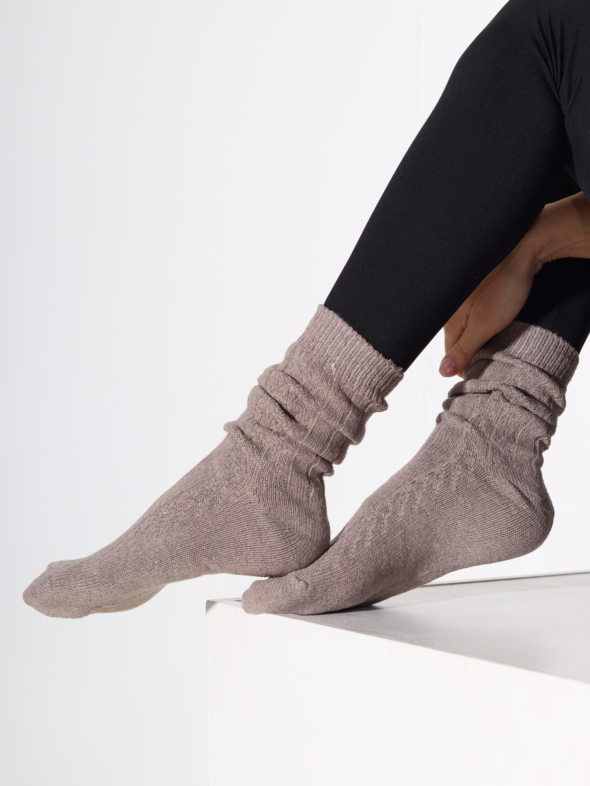 Alpakas pusgarās zeķes 3in1 (pelēks+taupe+brūns) - 16877