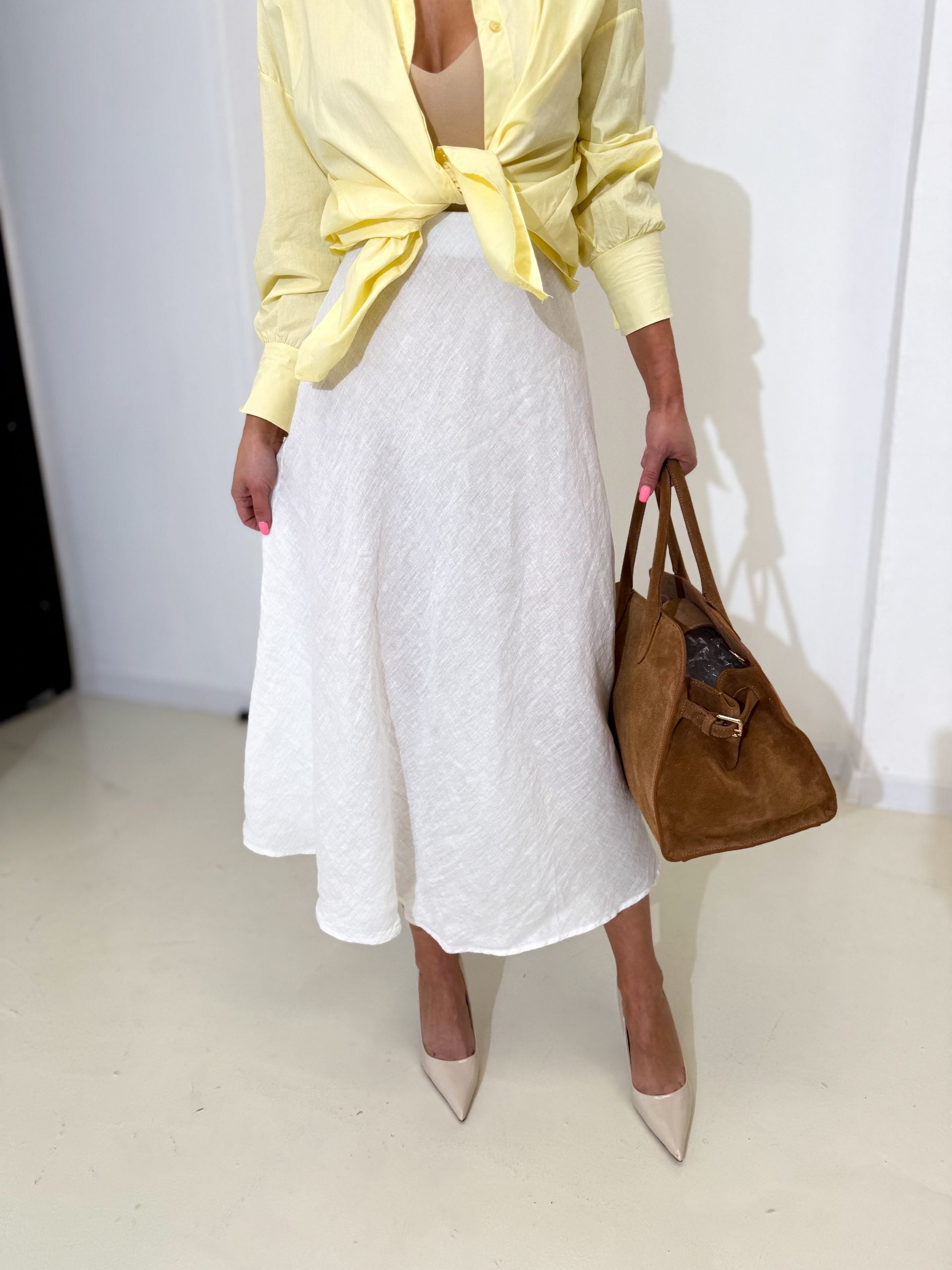 Balti lina auduma svārki - 14483