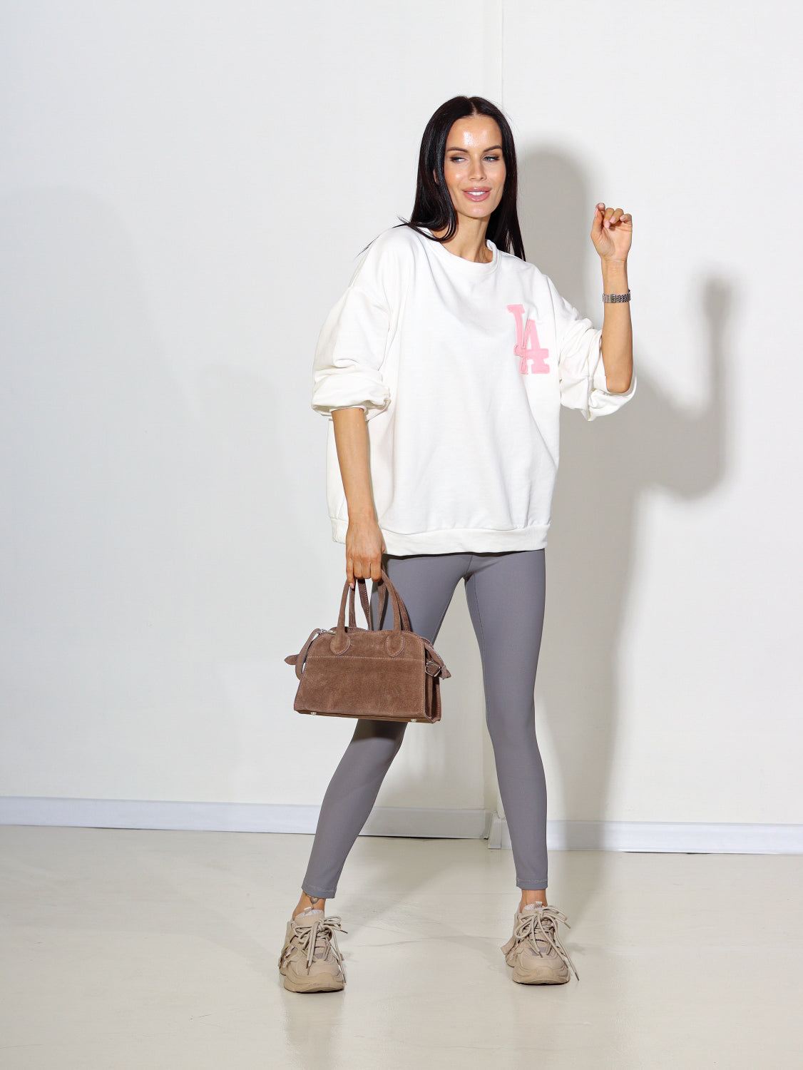 Balts ,,LA'' college džemperis - 14081