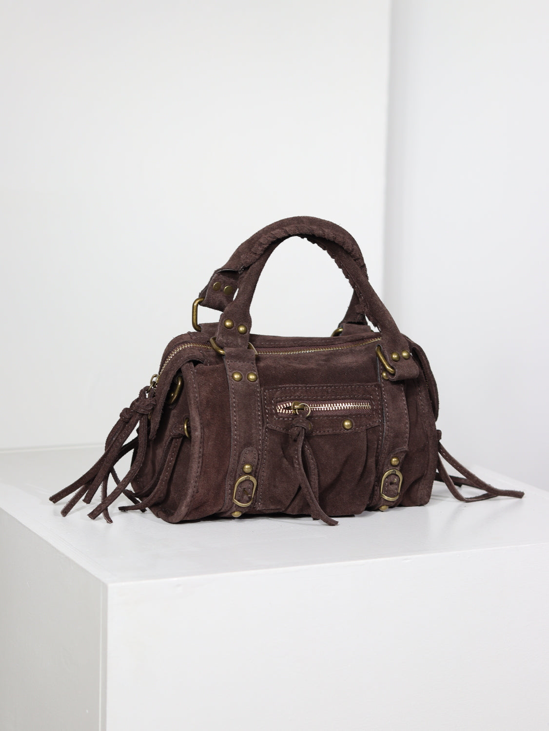 Tumši brūna zamšādas "Vingate" soma - 15051