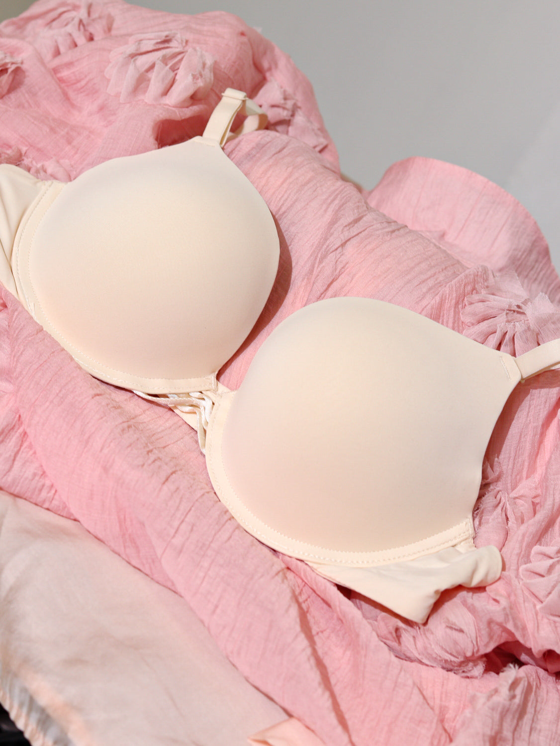 Bēšs dubult'push up' krūšturis - 14537