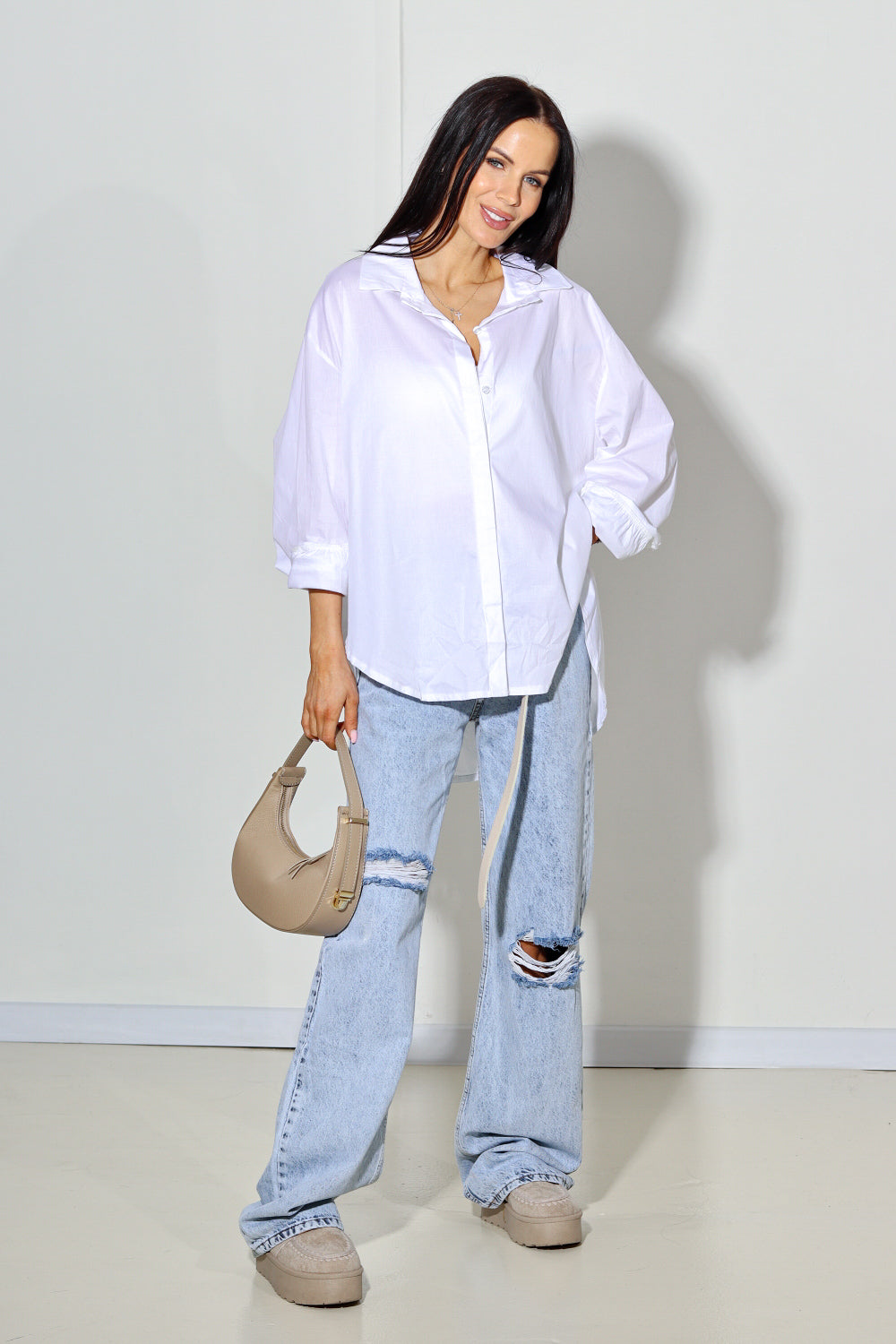 Balts kokvilnas krekls - 14013