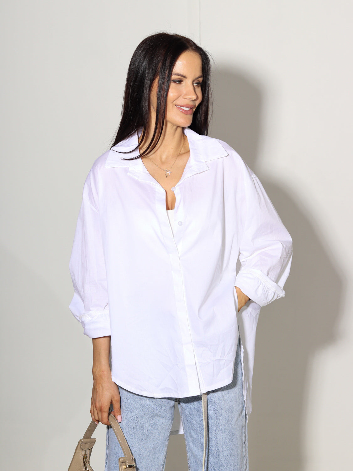 Balts kokvilnas krekls - 14013