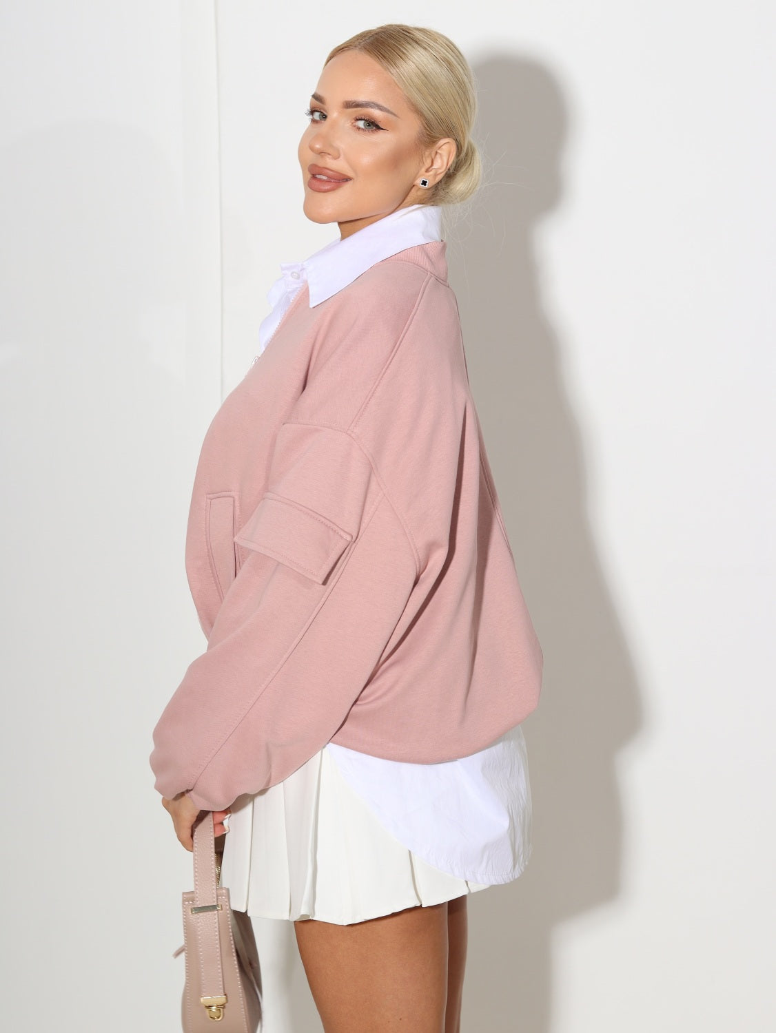 T.rozā auduma bomber tipa virsjaka - 14544