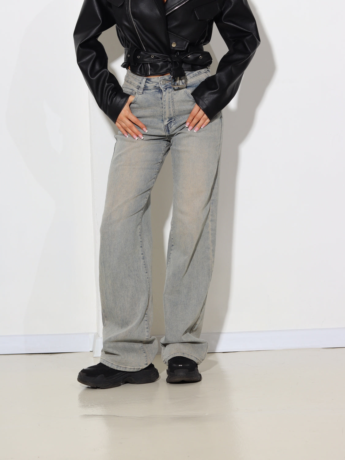 Zaļganzilas 'Wide Leg' džinsa bikses - 14549