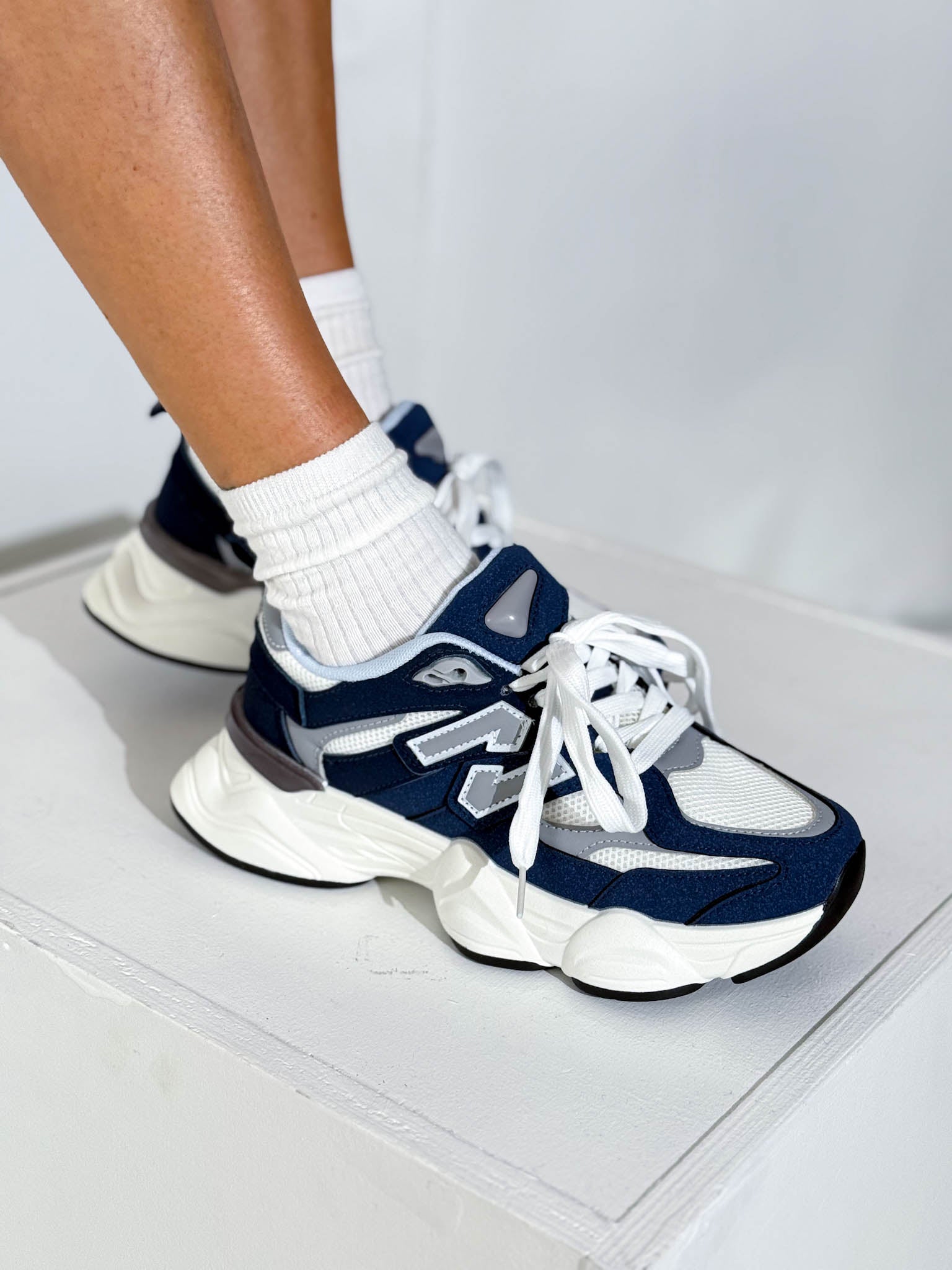 Zili ar baltu zoli, sportiska stila apavi 'N' - 16047