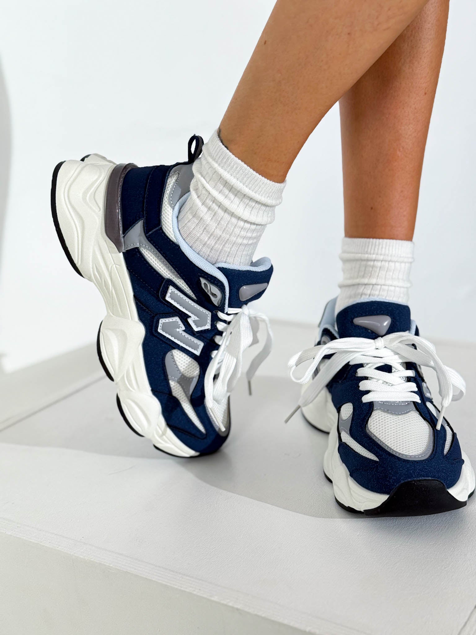 Zili ar baltu zoli, sportiska stila apavi 'N' - 16047