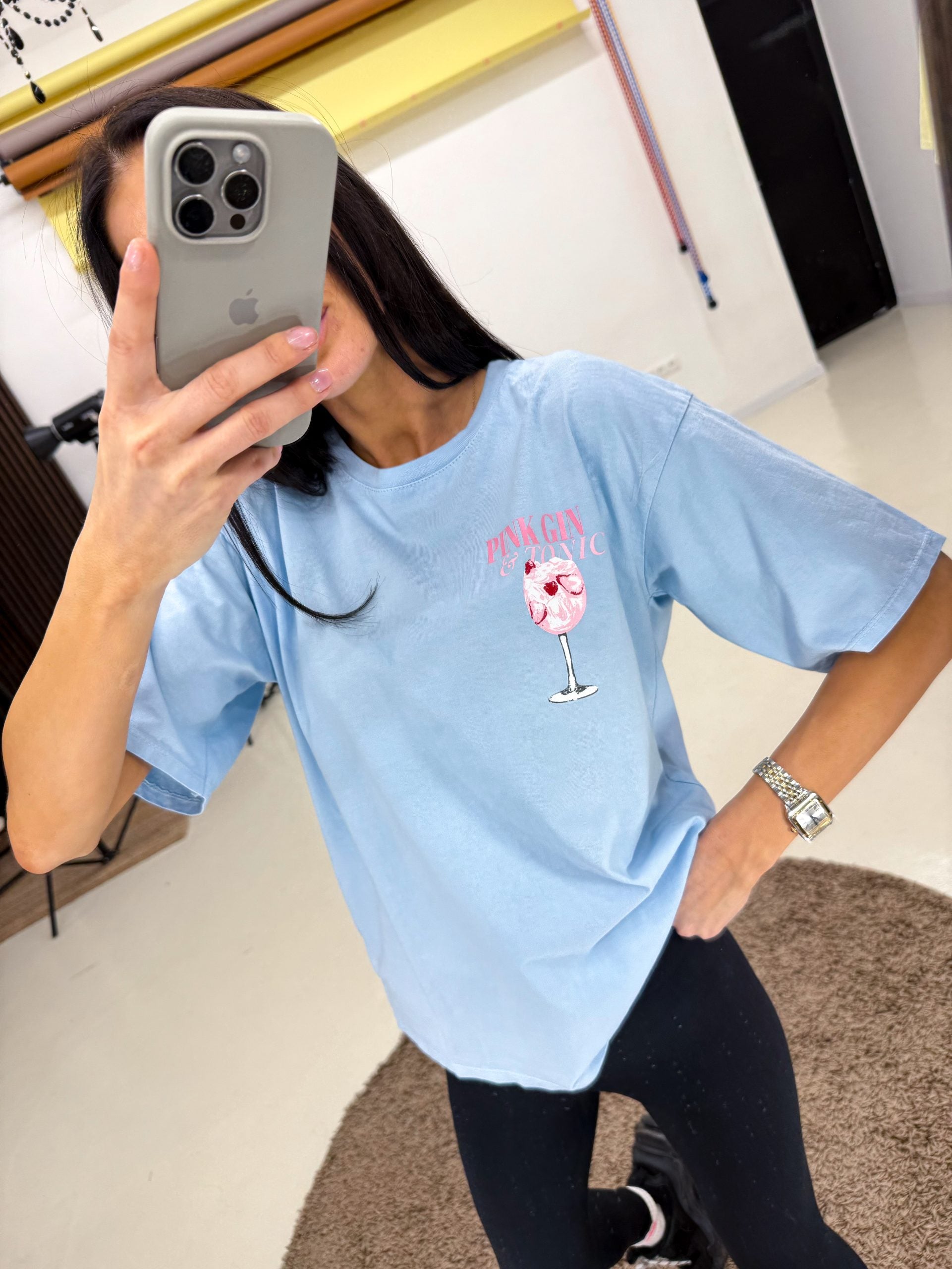 Zils tops ''Pink Gin&Tonik" - 14562