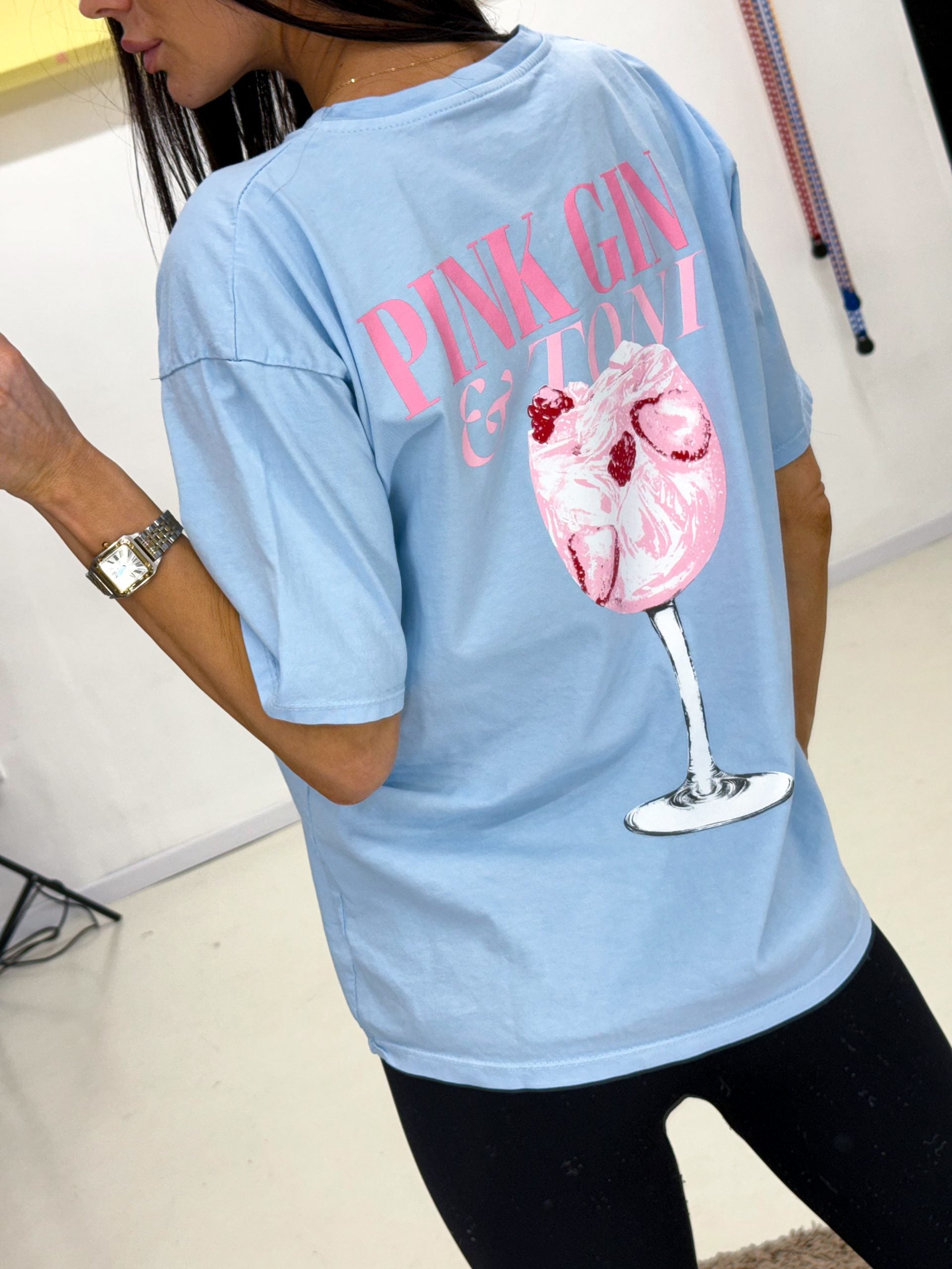 Zils tops ''Pink Gin&Tonik" - 14562