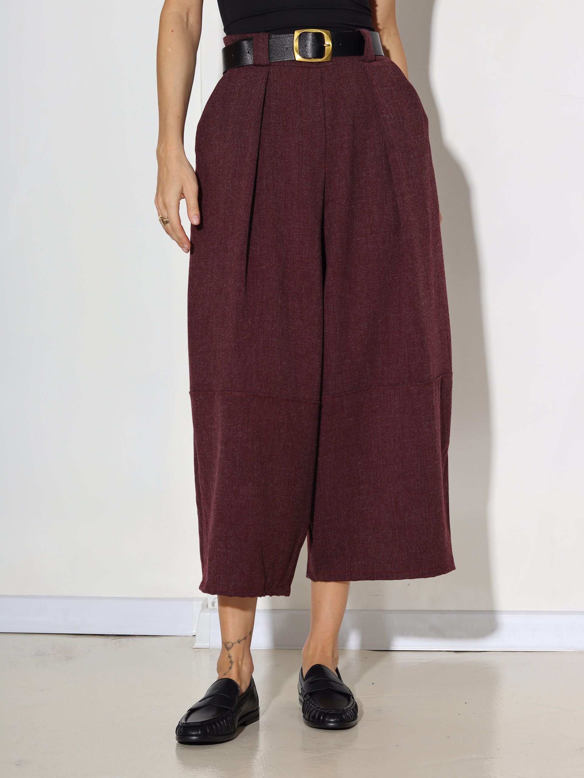 Tumši violetas krāsas  ,,kapri'' tipa bikses - 16857