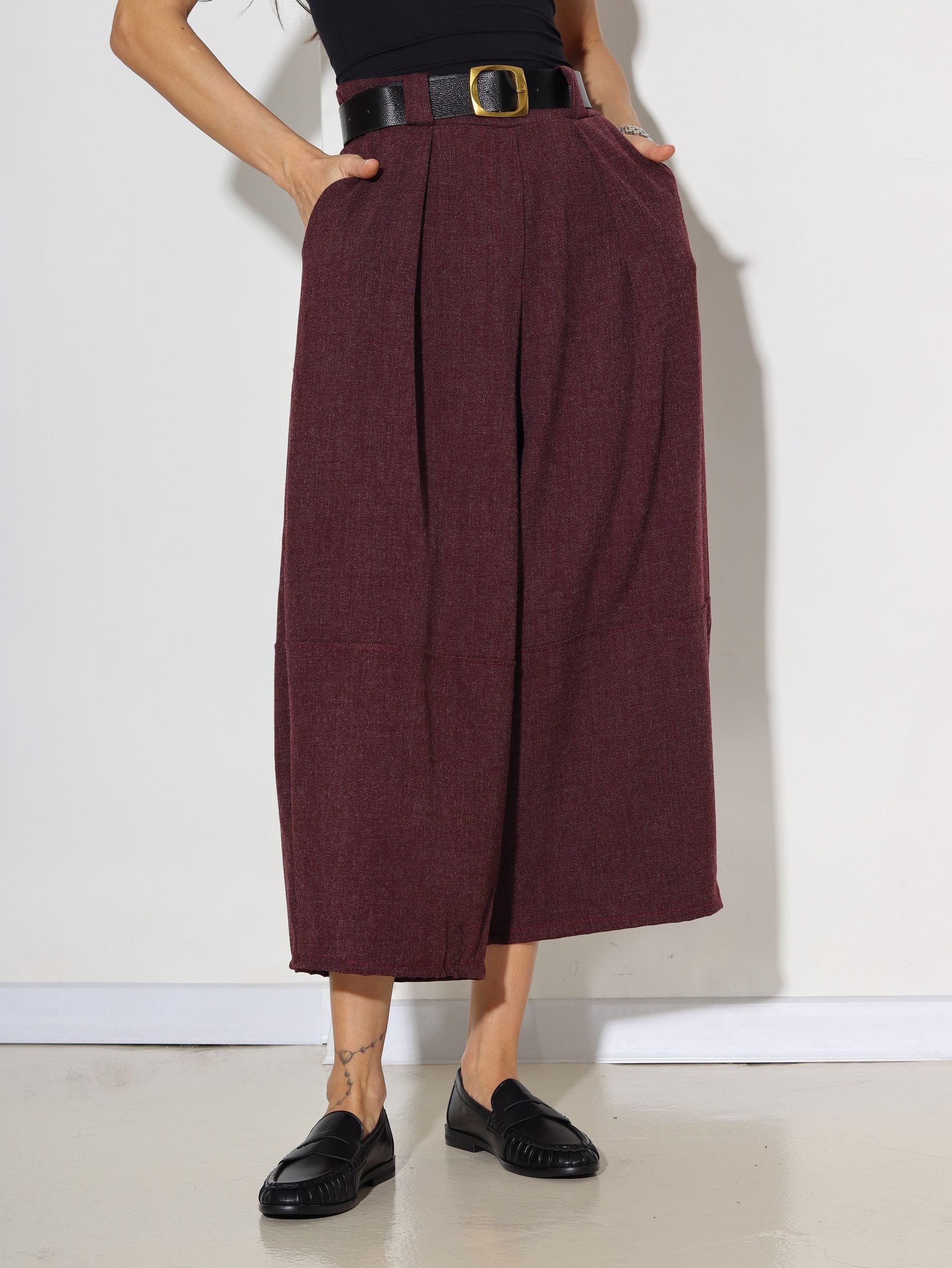 Tumši violetas krāsas  ,,kapri'' tipa bikses - 16857