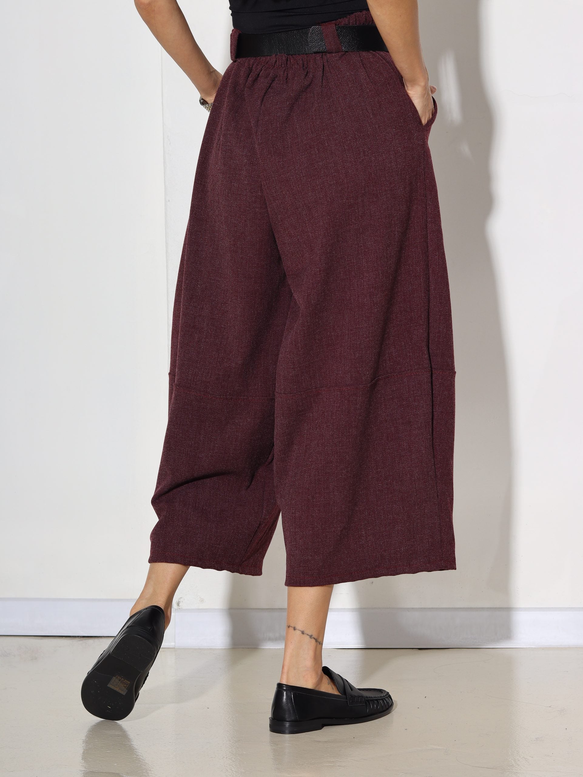 Tumši violetas krāsas  ,,kapri'' tipa bikses - 16857