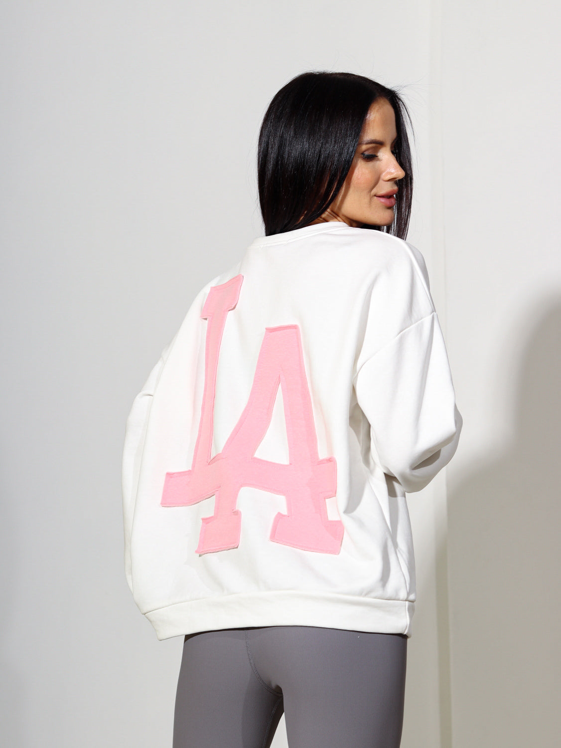 Balts ,,LA'' college džemperis - 14081