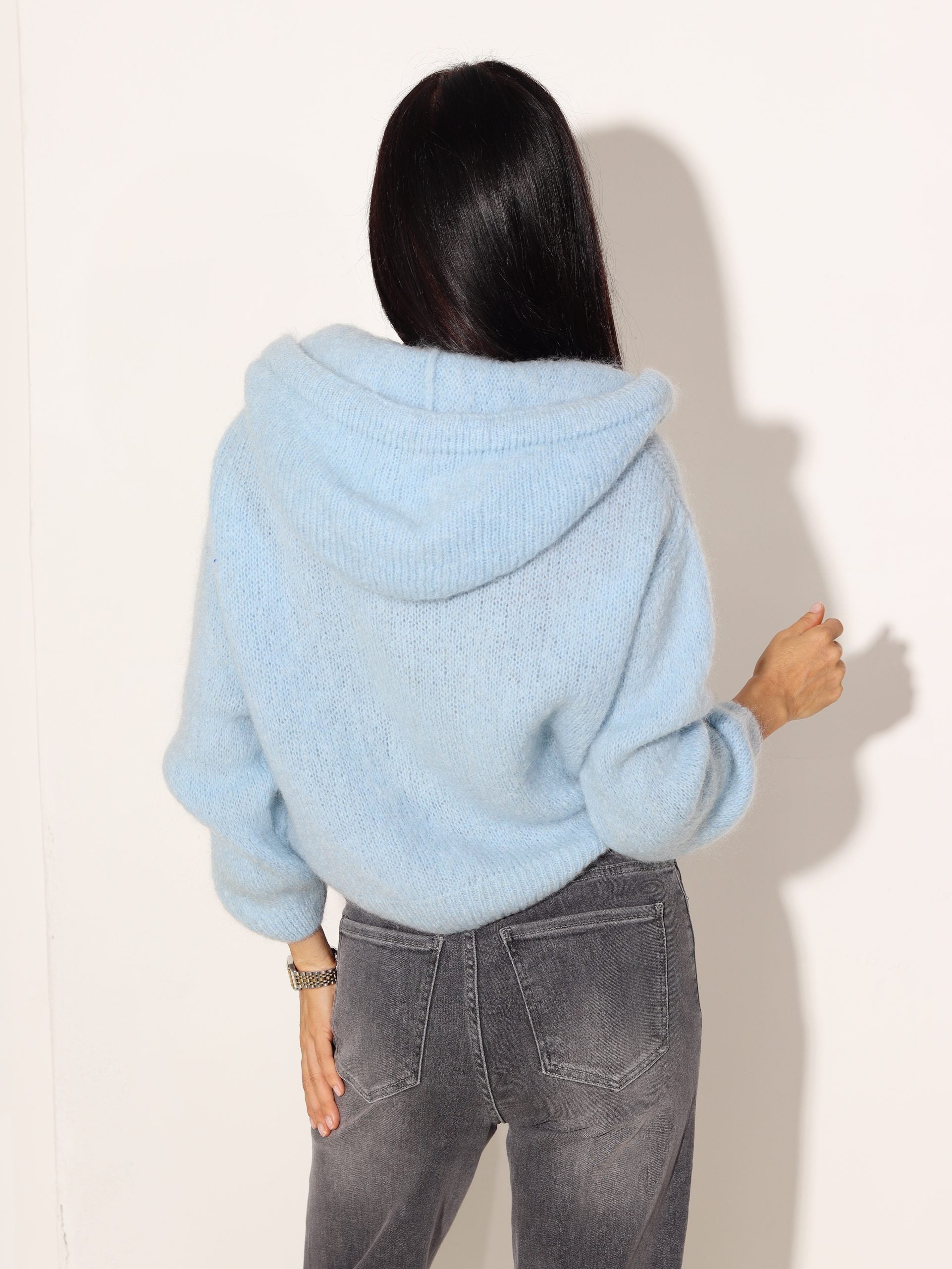 Baby zila jaciņa ar kapuci un rāvējslēdzēju (mohēra sastāvā) - 16227