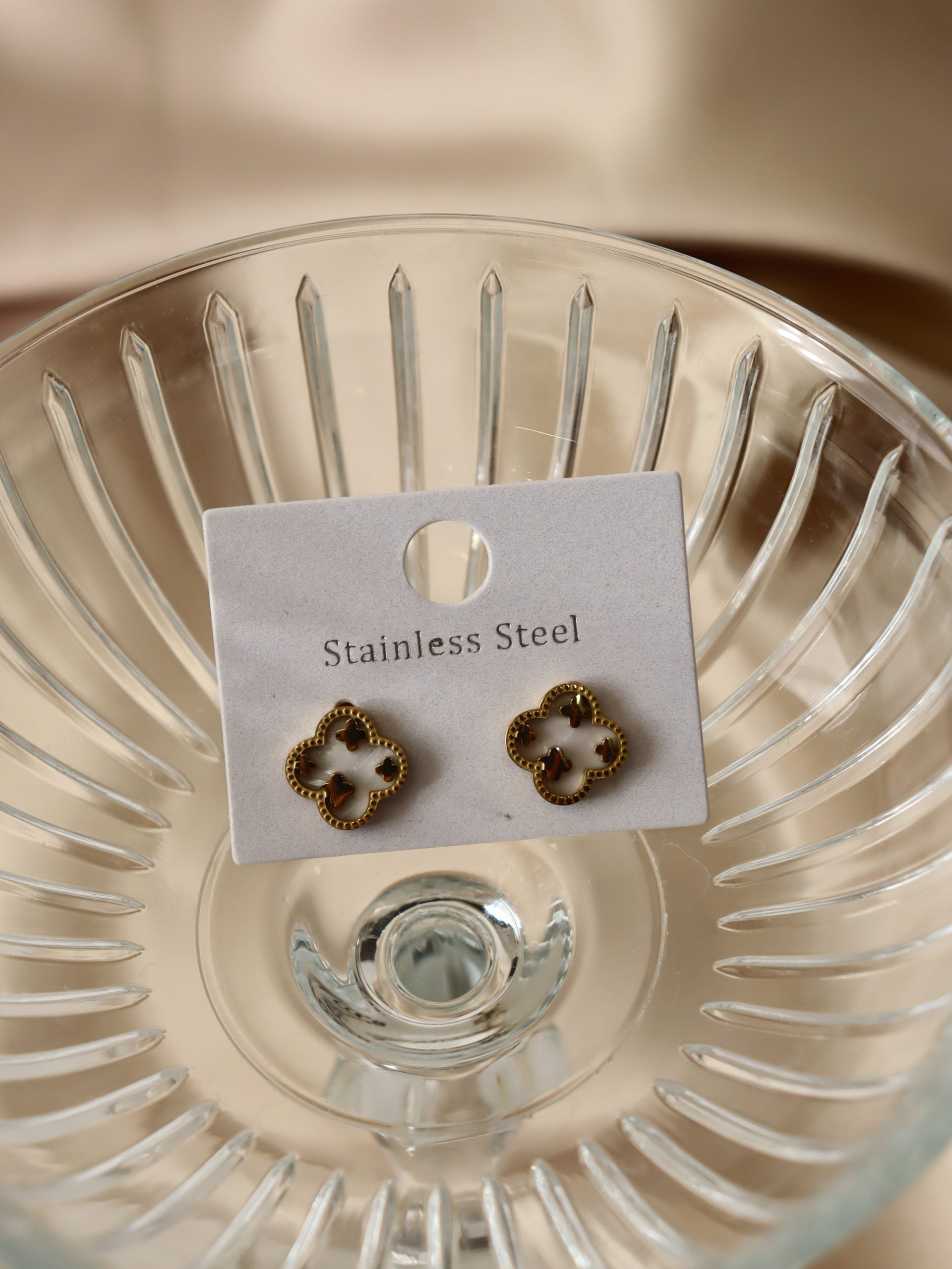 Zelta krāsas auskari "Ziediņš 4in1" - 17138