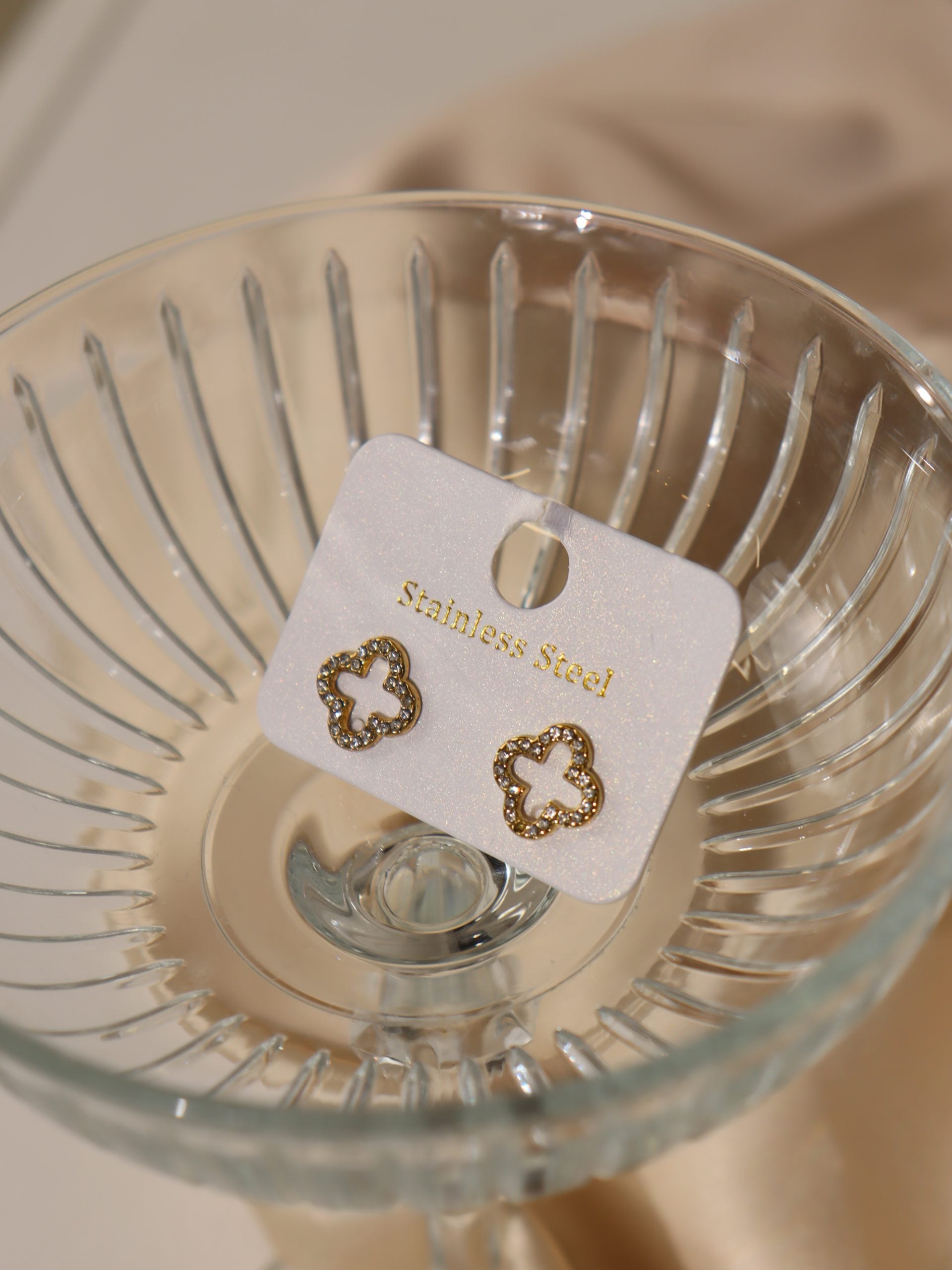 Zelta krāsas auskari "Klasika" - 17162