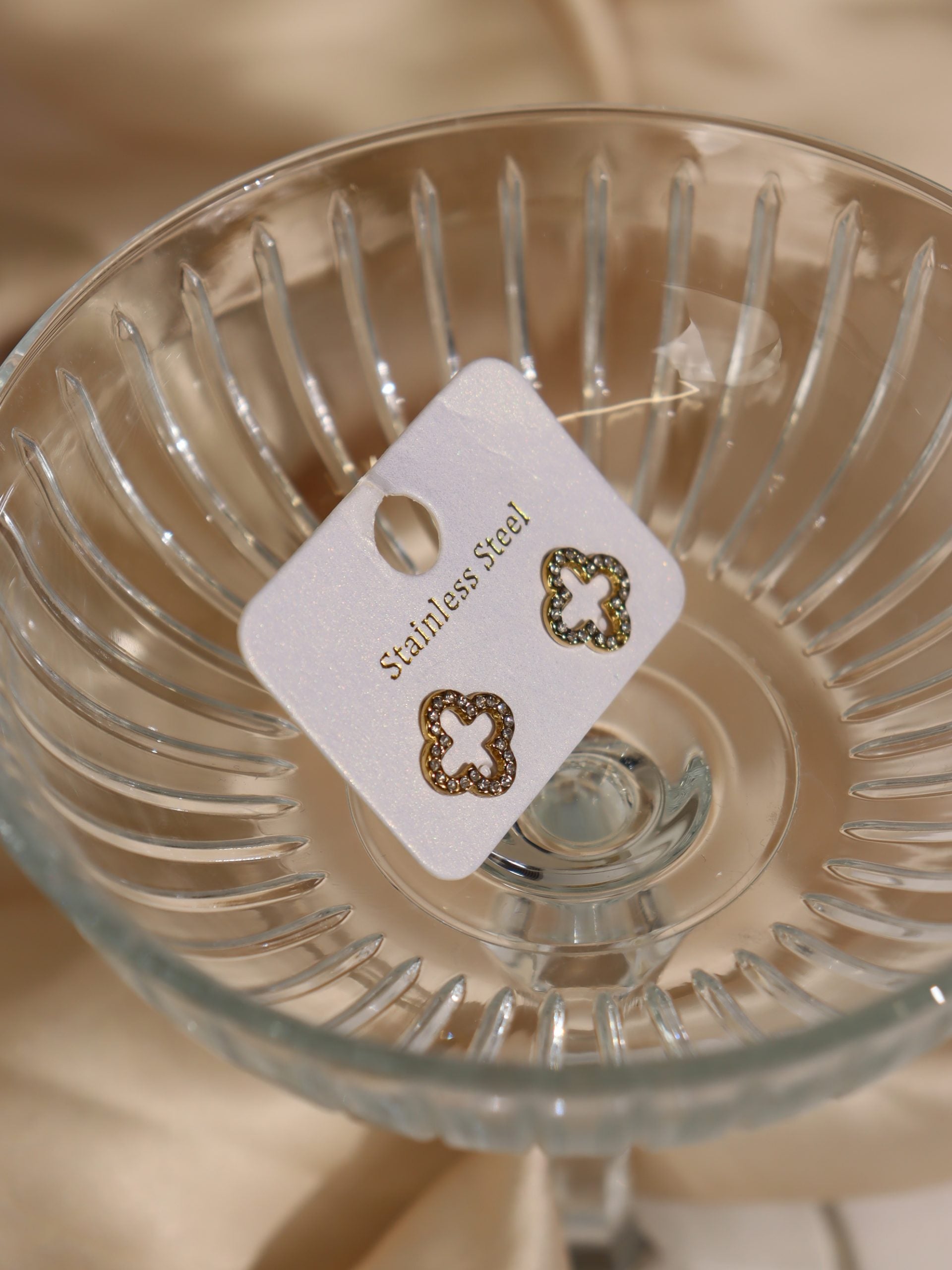 Zelta krāsas auskari "Klasika" - 17162