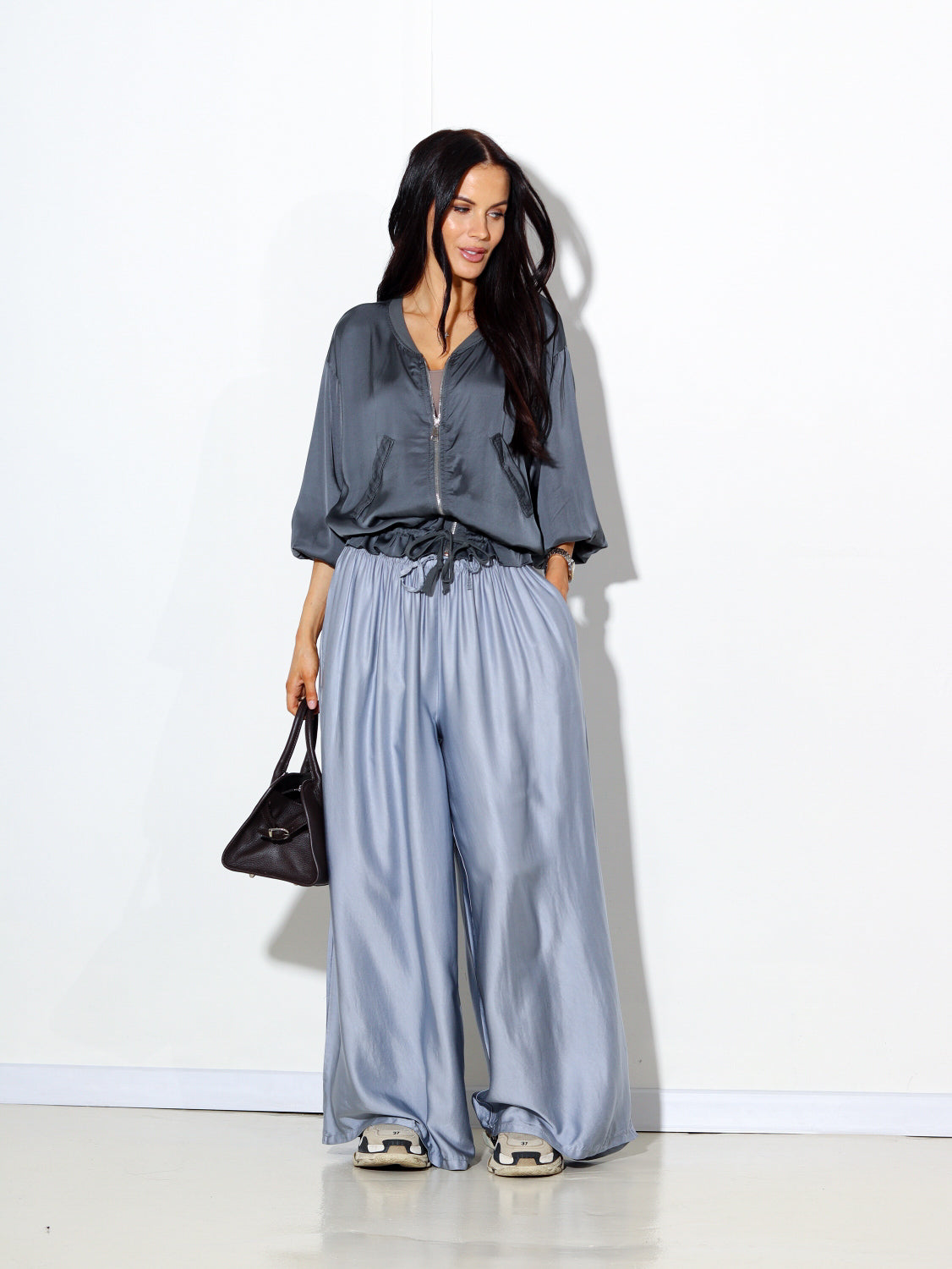 Zilganpelēka, plāna, zīda jaciņa - 14497