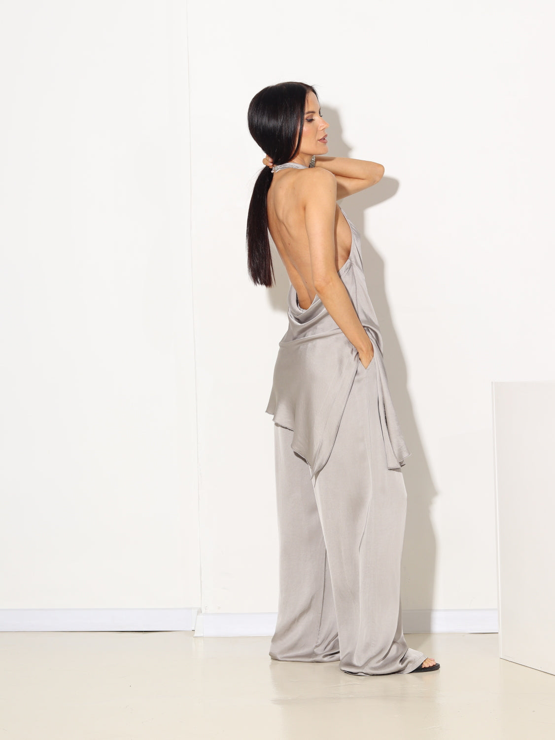 Tumši pelēka, zīdīgas viskozes komplekts - 15206