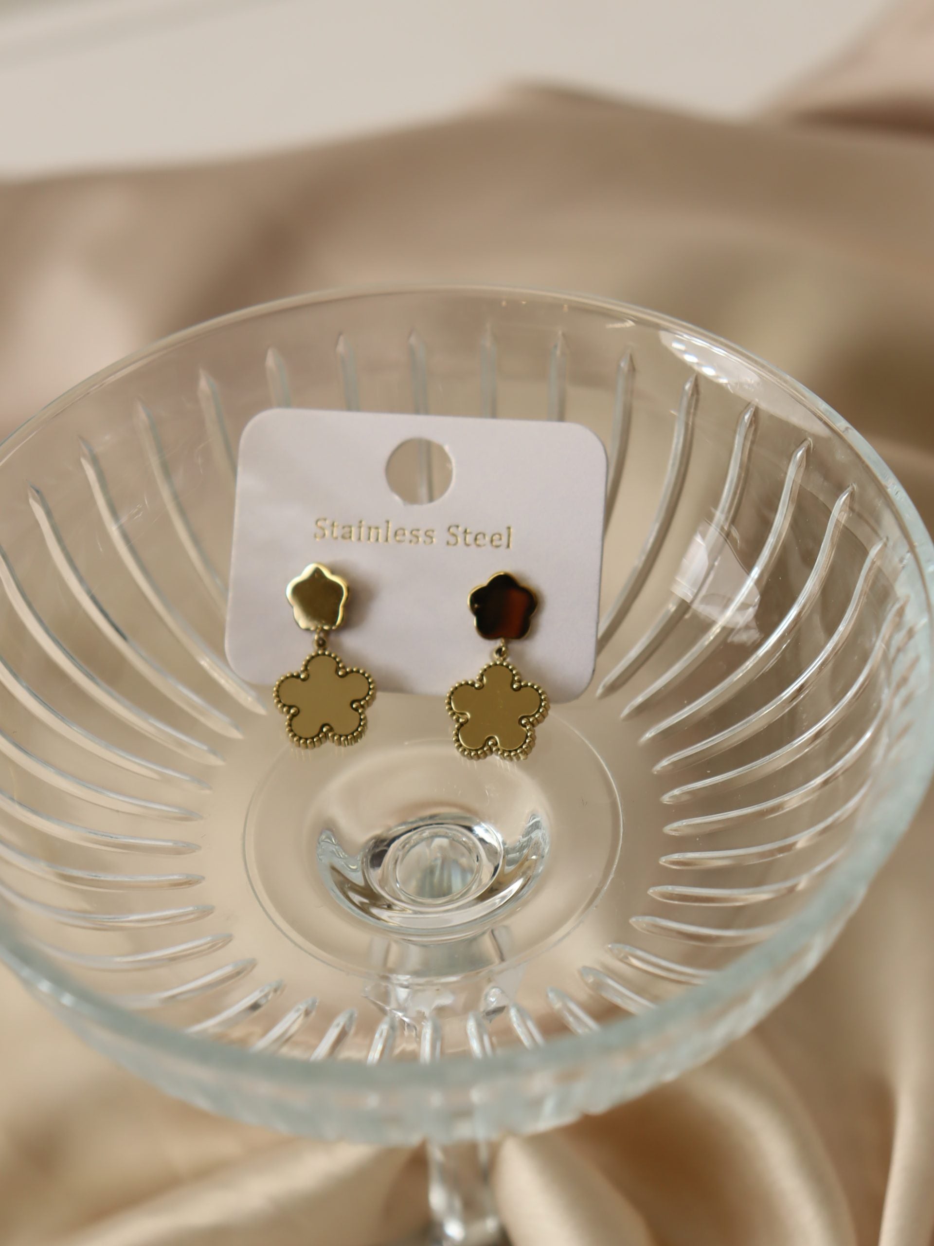 Zelta krāsas auskari "2in1" - 17161