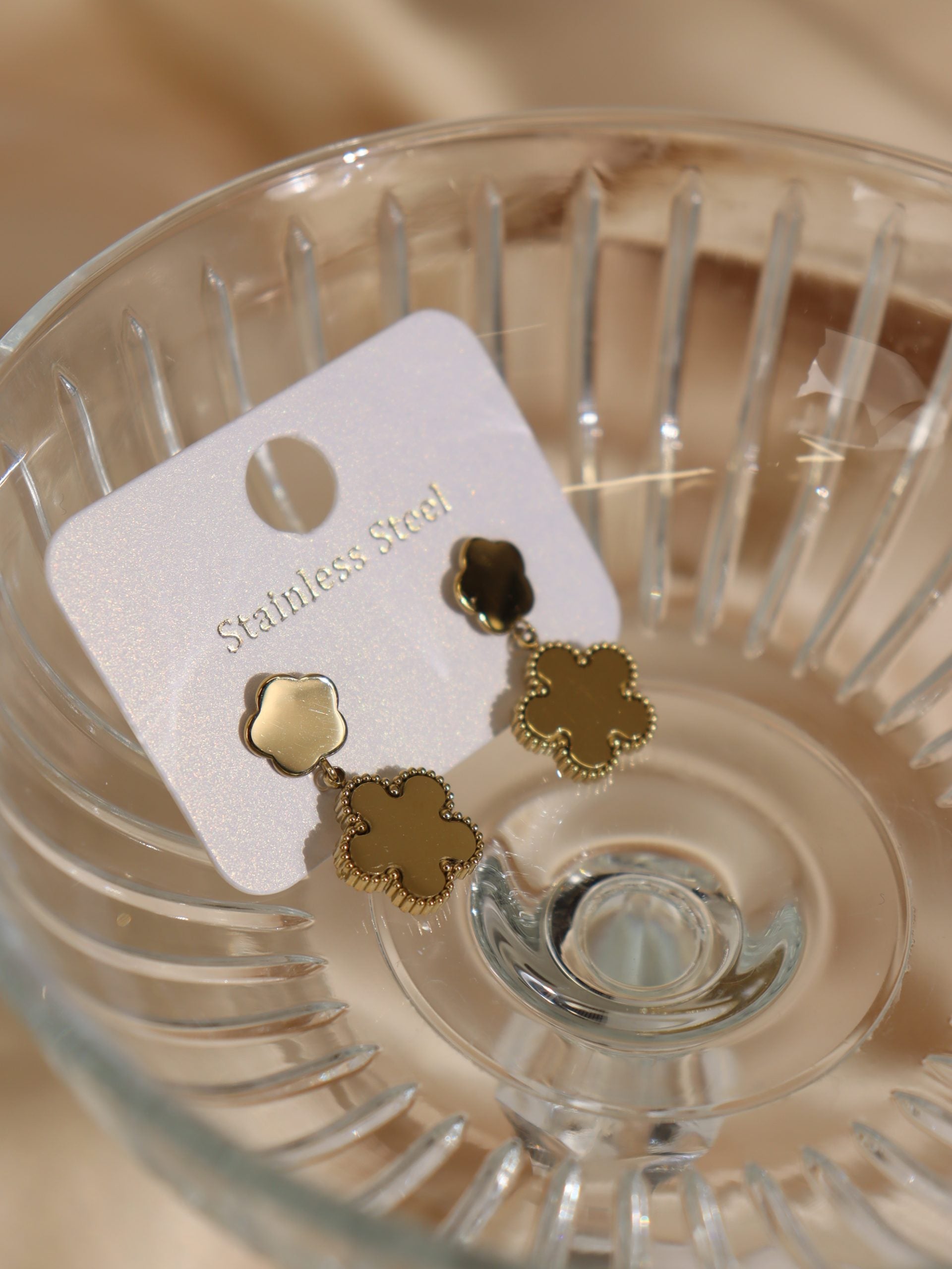 Zelta krāsas auskari "2in1" - 17161