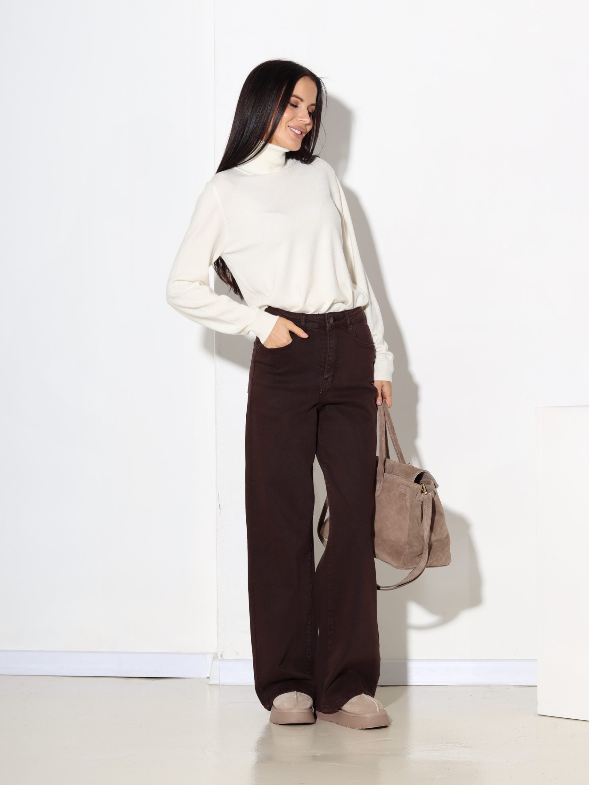 Balta smalka adījuma bītlene "Mina" - 17206