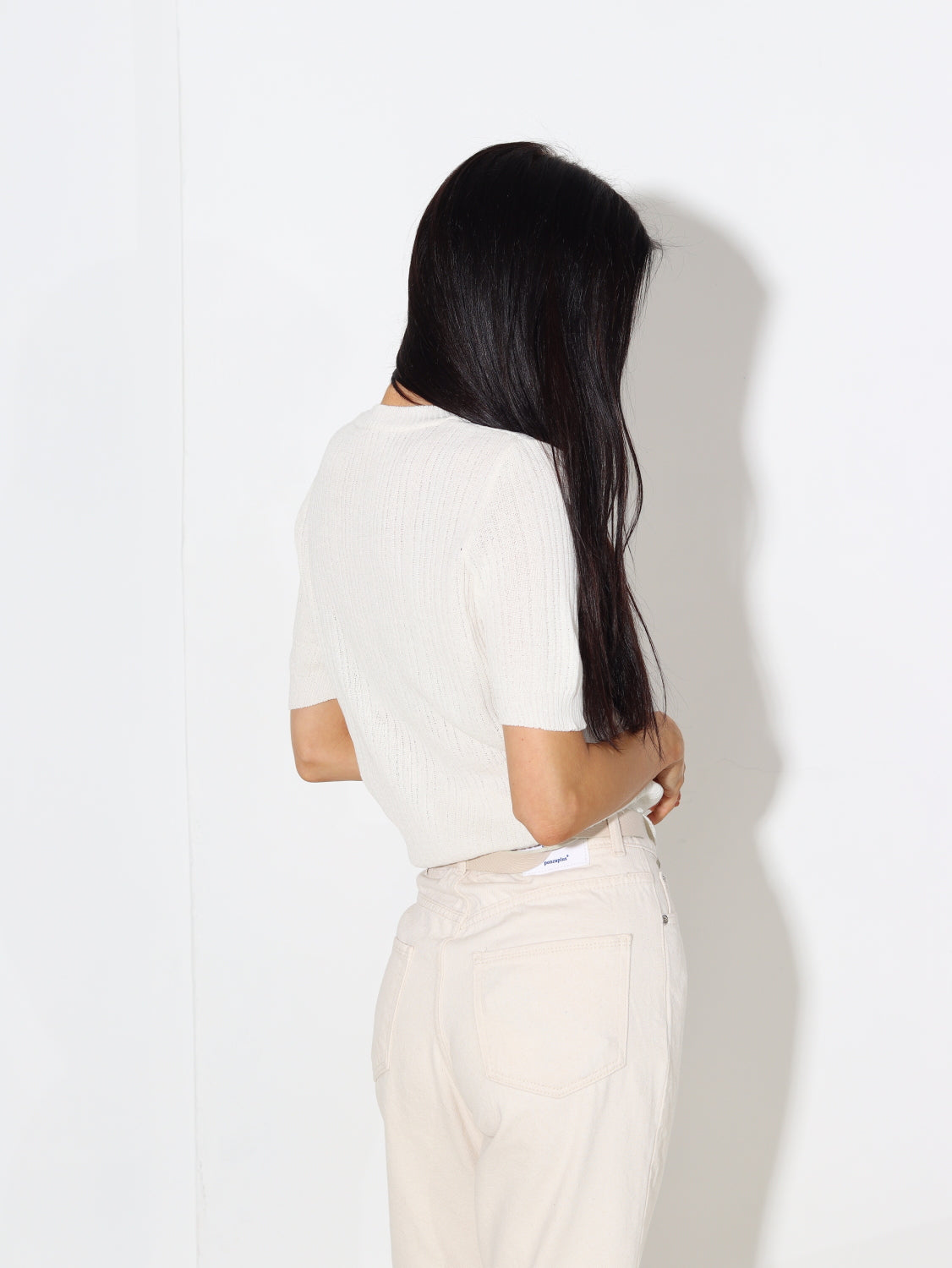 Balts, smalka adījuma džemperītis ,Sirds' - 15300