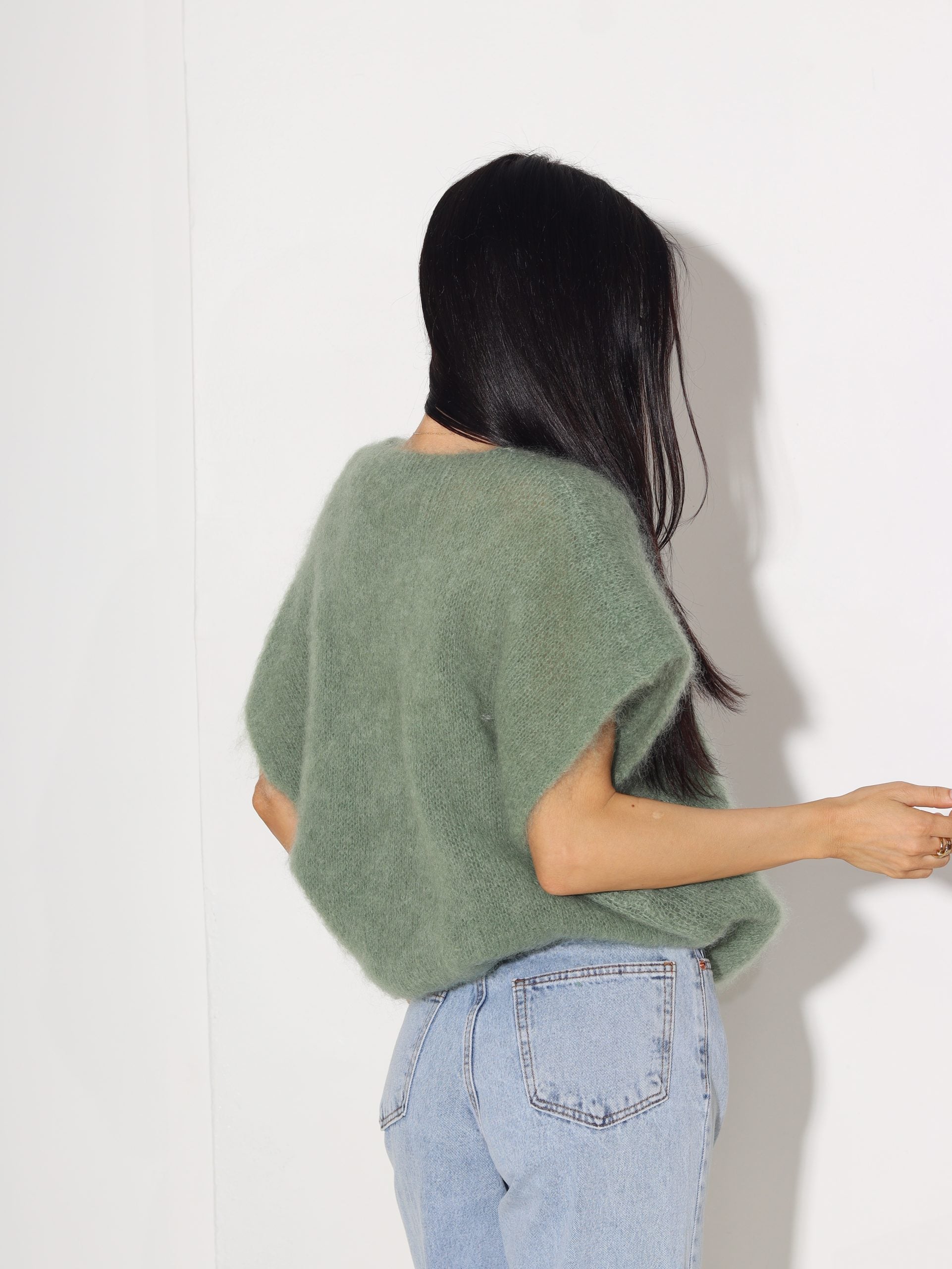 Zaļa mohēras veste - 15858