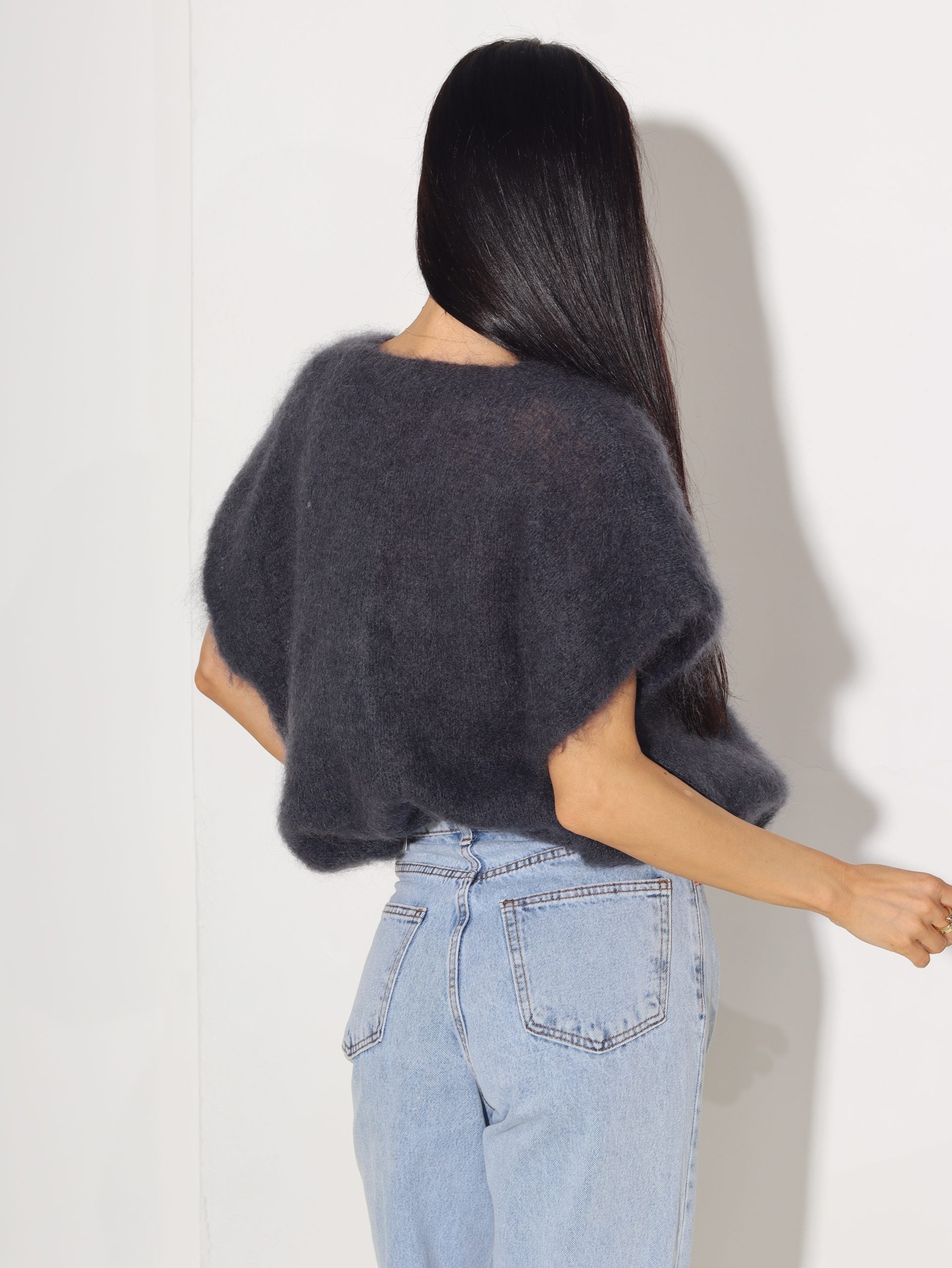 Tumši pelēka mohēras veste - 15862