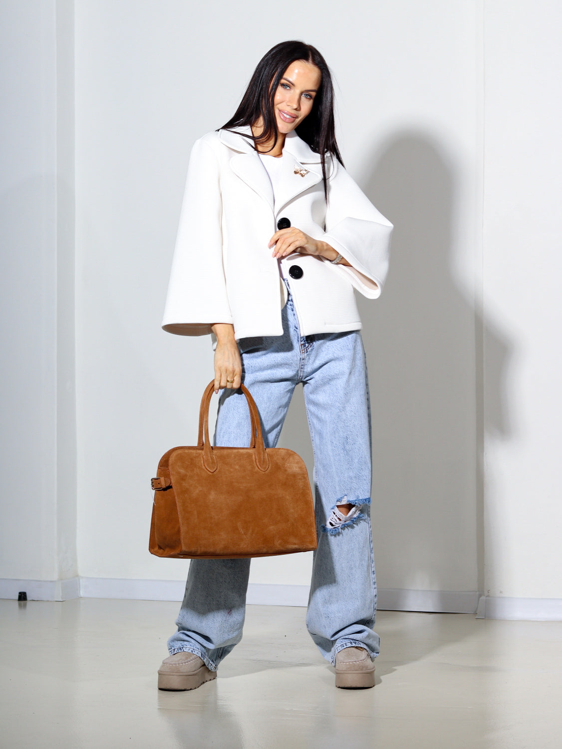 Balta pavasara jaka/ virsjaka ar piespraudi - 14159