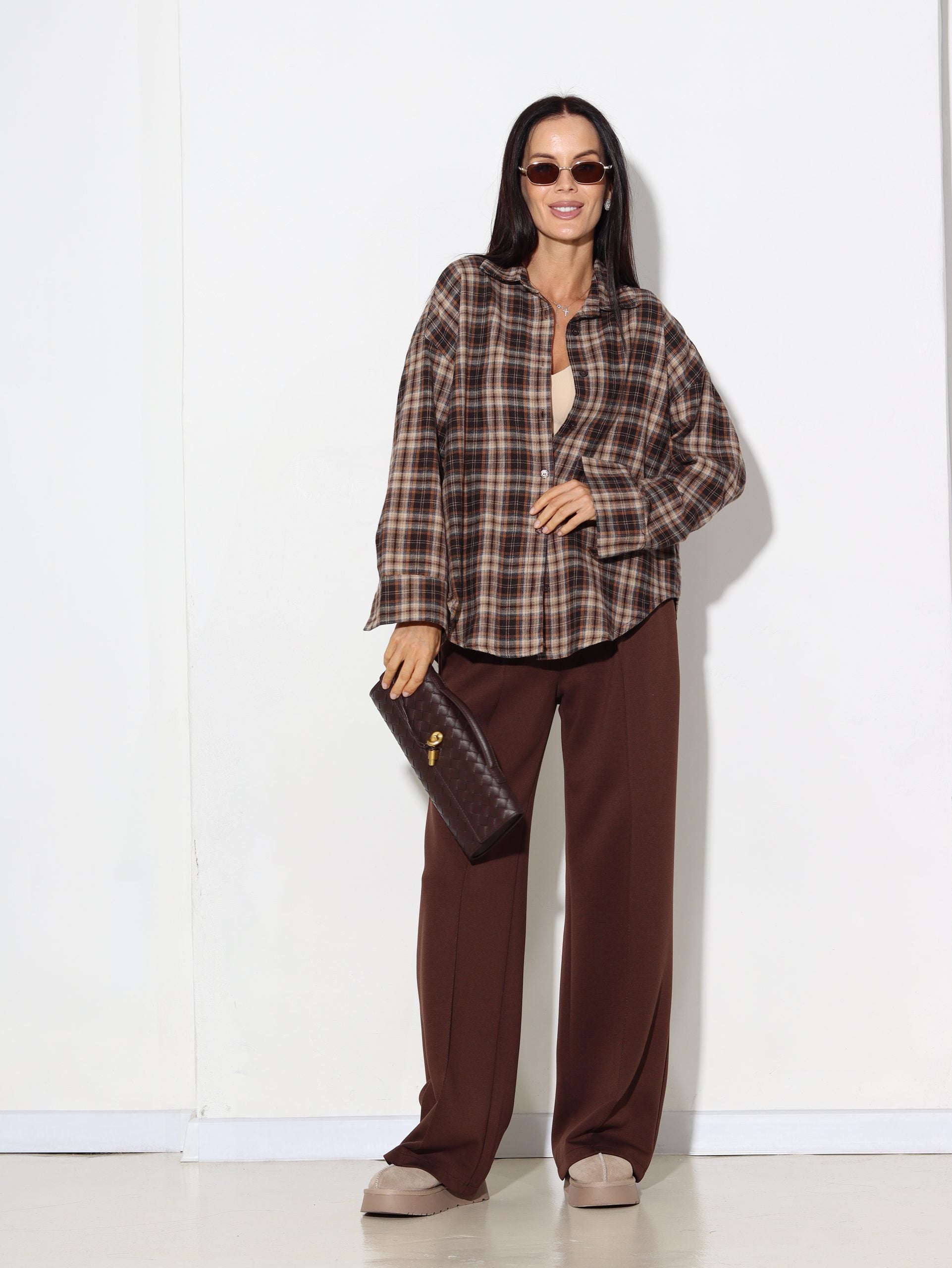 Tumši brūnas, sportiska stila bikses - 16283