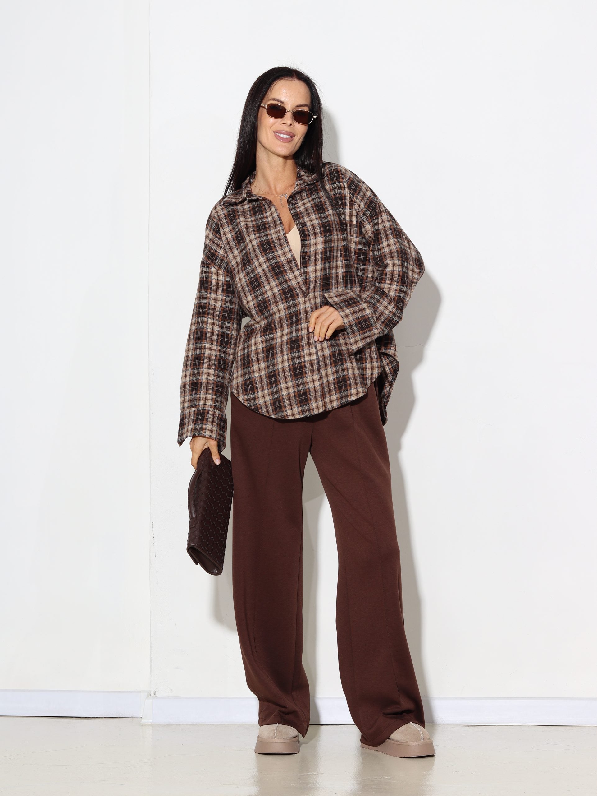 Tumši brūnas, sportiska stila bikses - 16283