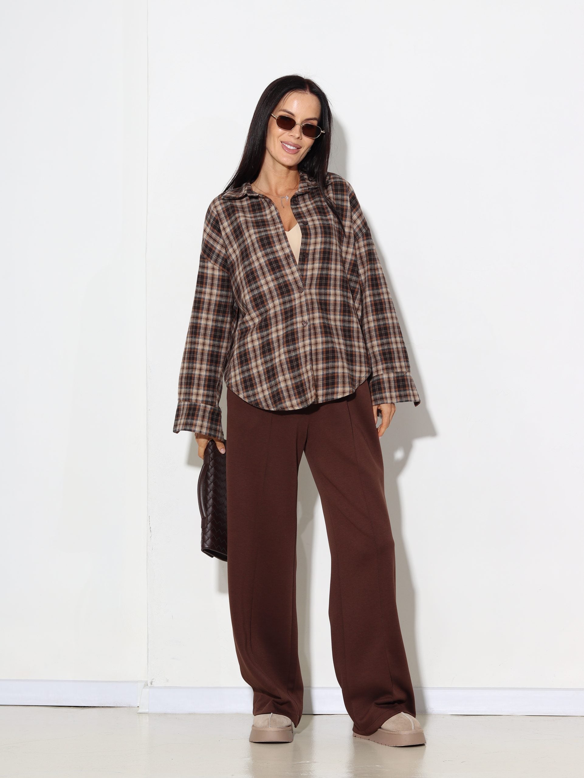 Tumši brūnas, sportiska stila bikses - 16283