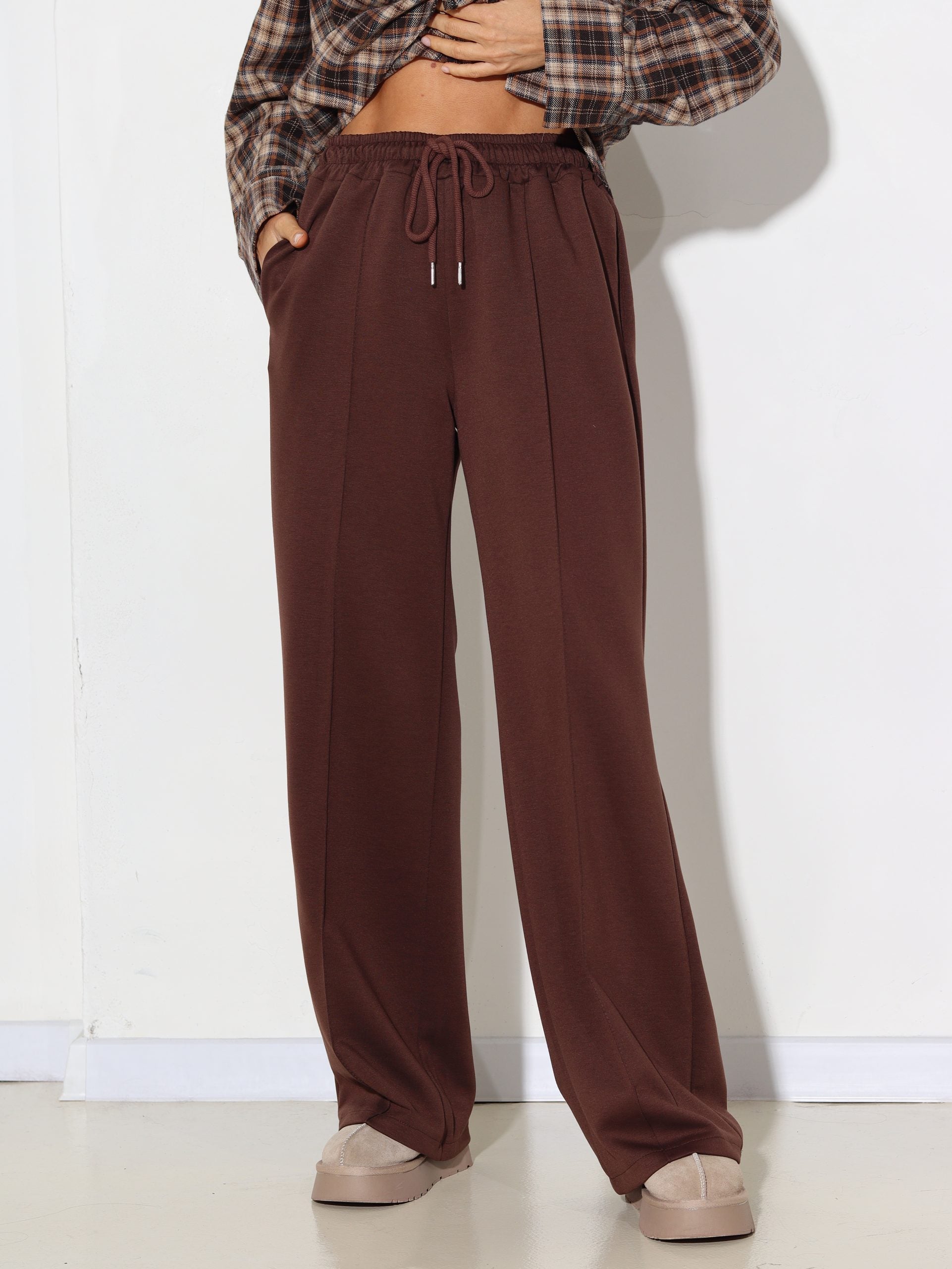 Tumši brūnas, sportiska stila bikses - 16283