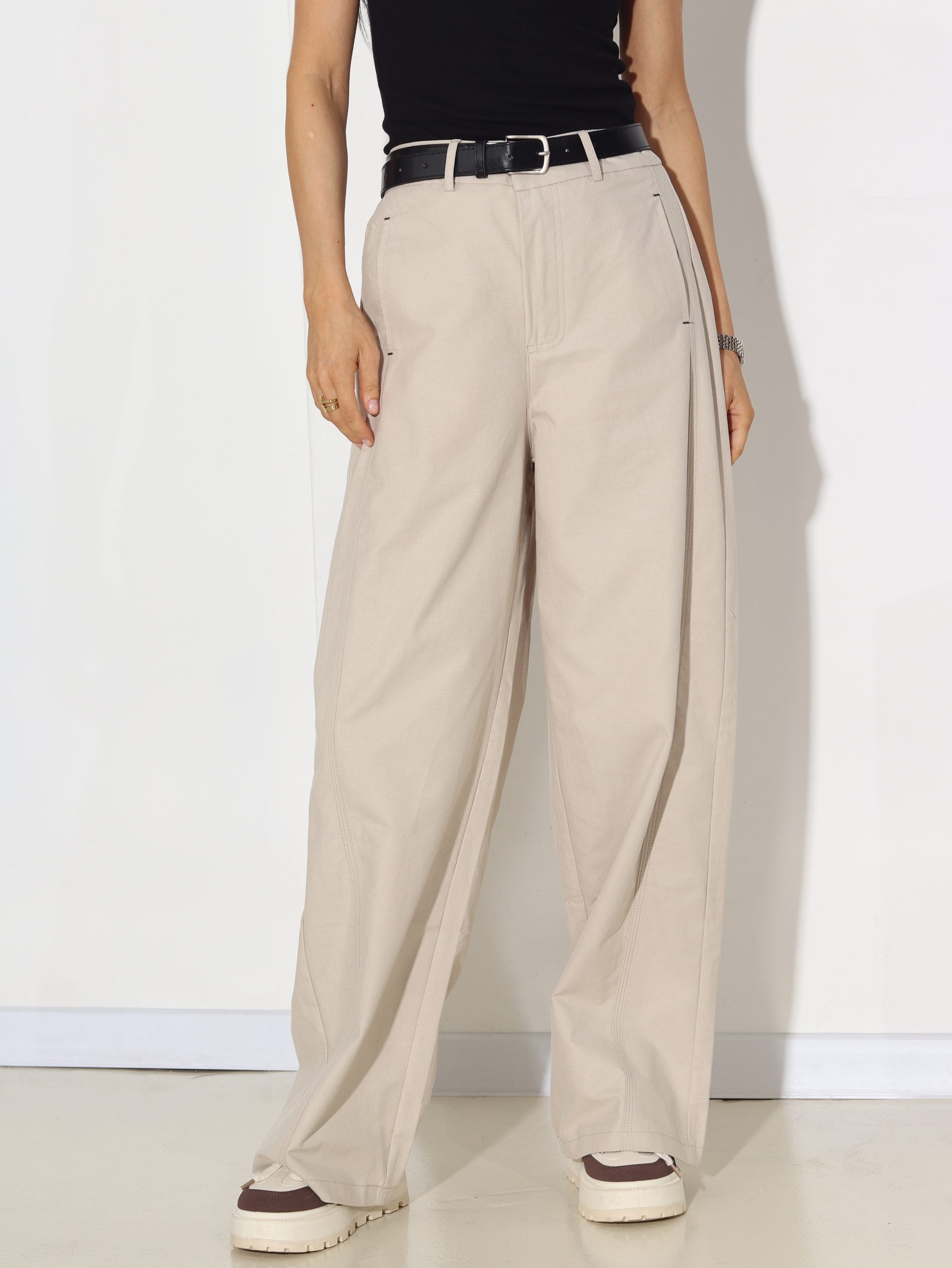 Bēšas platstaru bikses - 15873