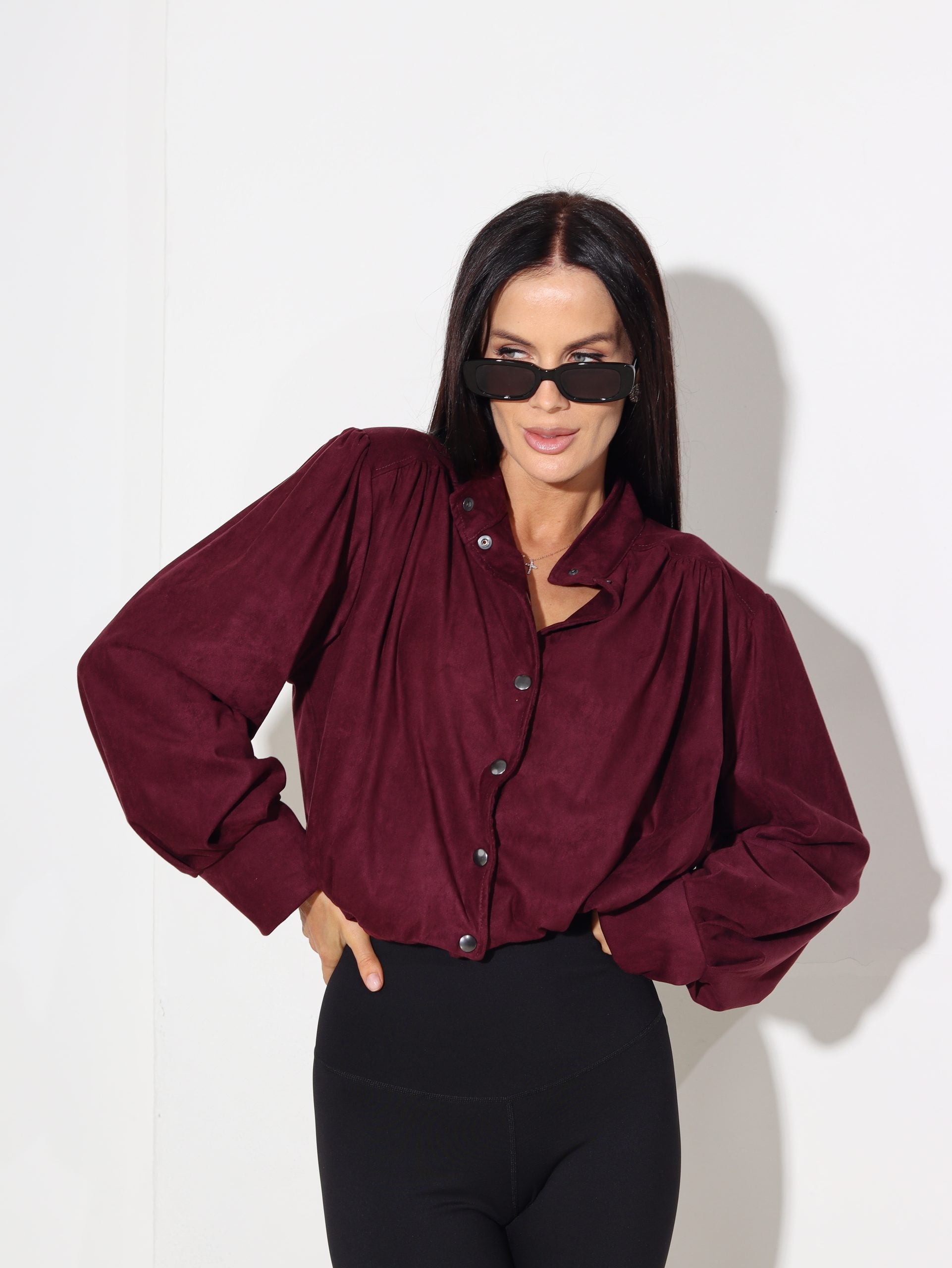 T.violeta zamša auduma bomber tipa virsjaka - 16295