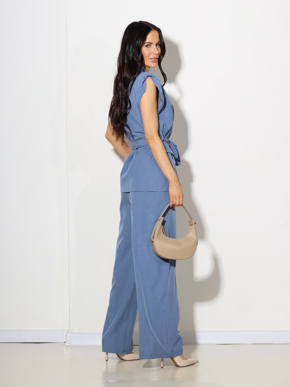 Zils divdaļīgs komplekts (žaketveste + bikses) -14661