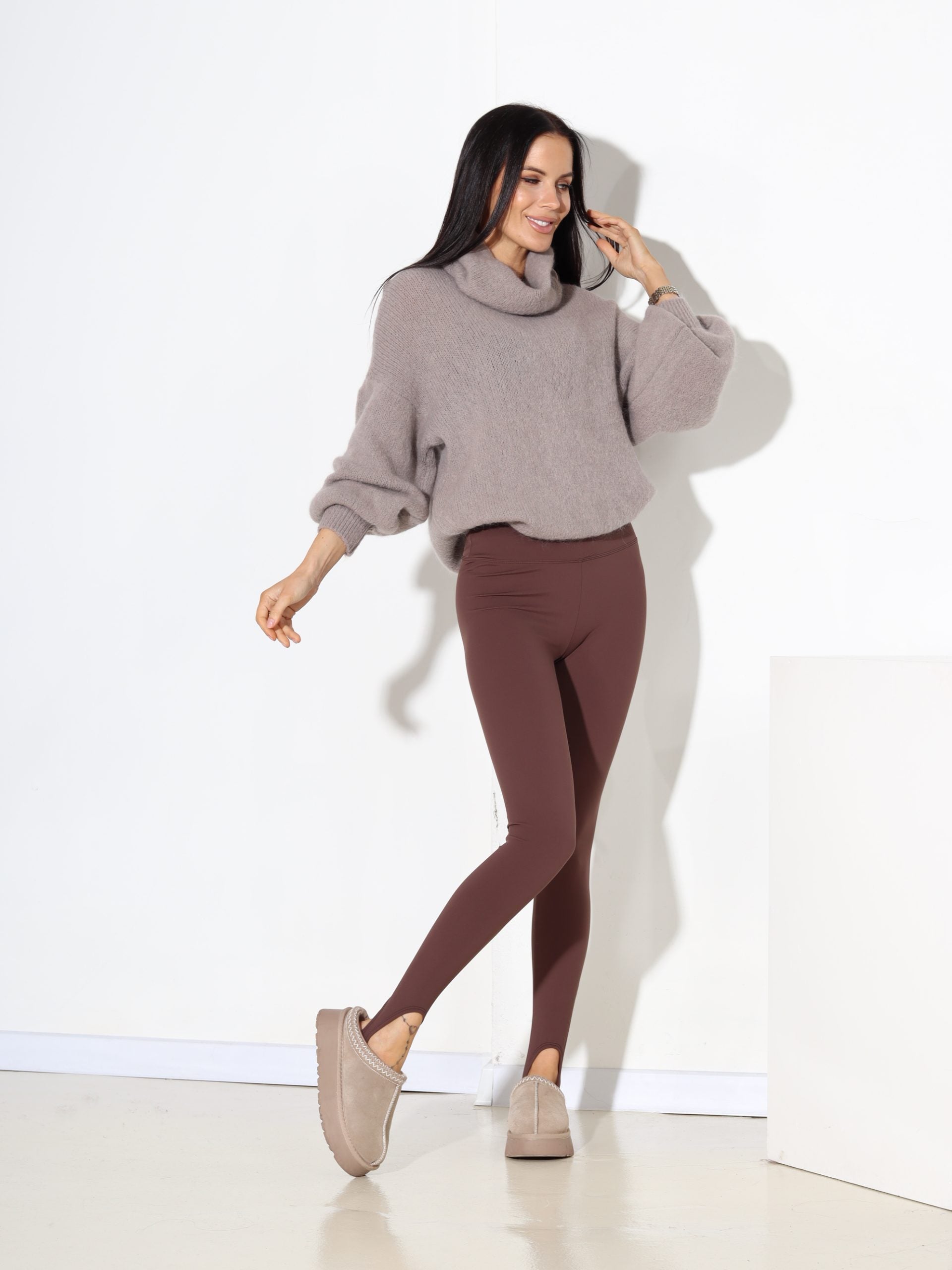 Brūni legingi ar gumiju papēdī - 17687