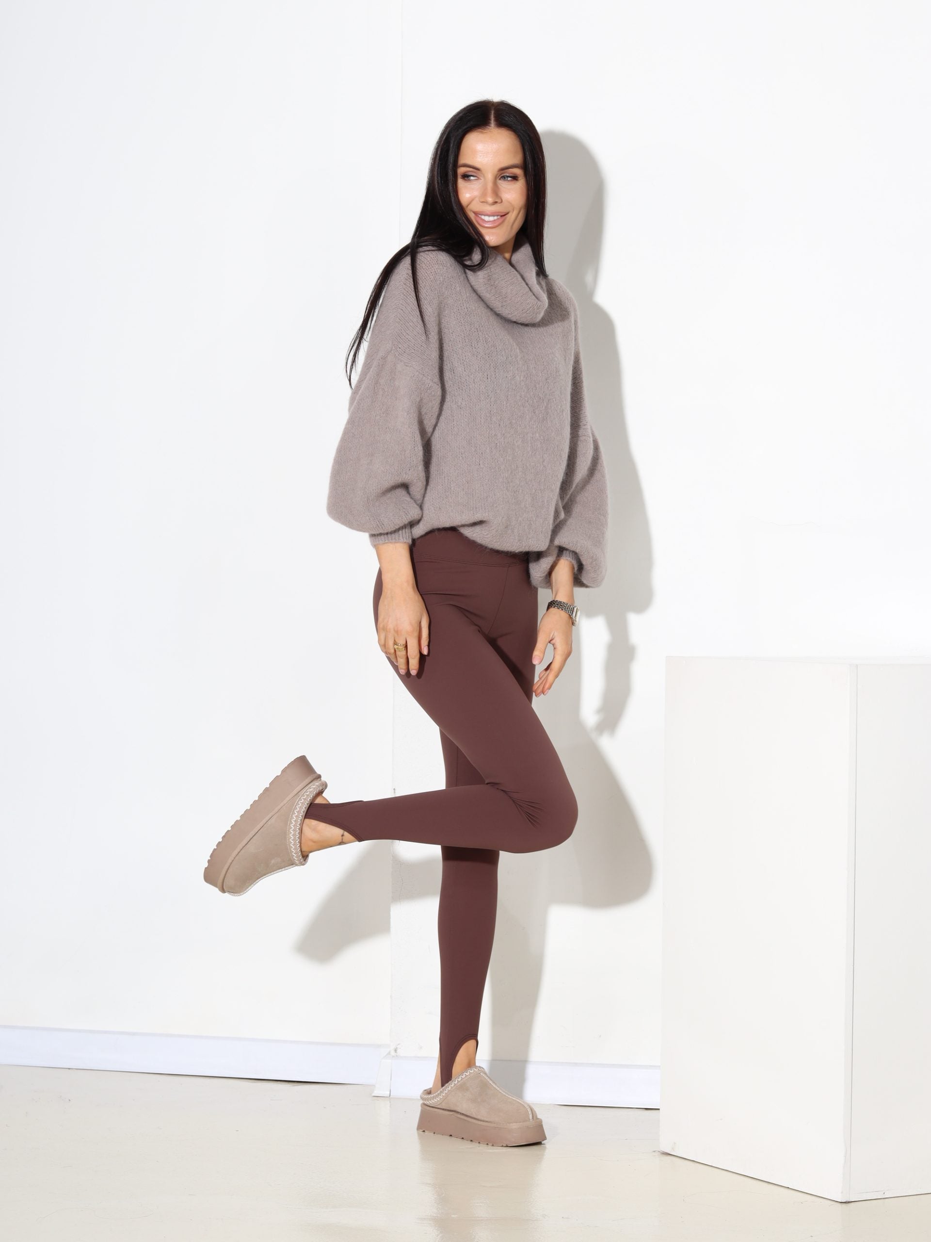 Brūni legingi ar gumiju papēdī - 17687