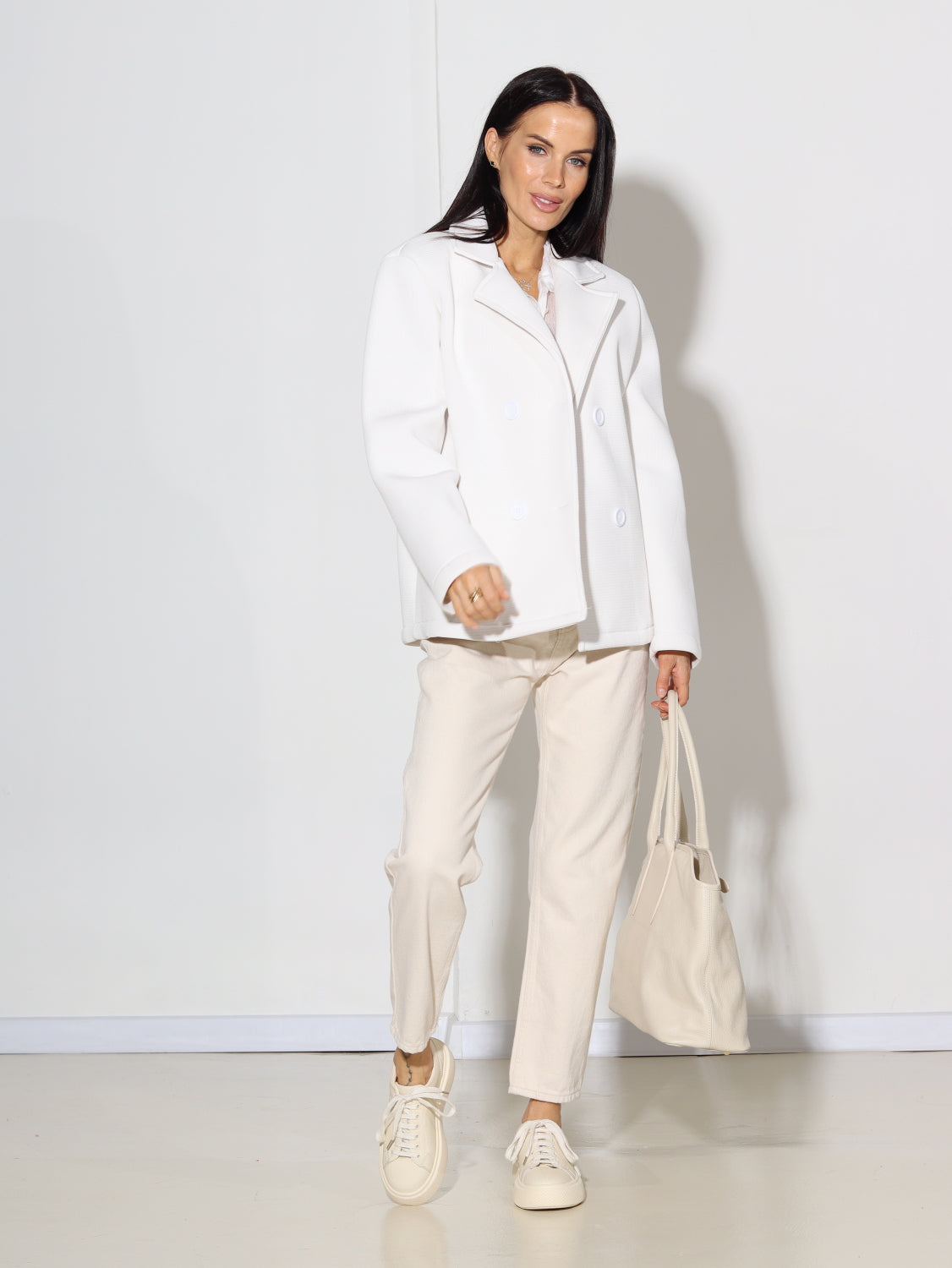 Balta, klasiska, auduma virsjaka - 14699