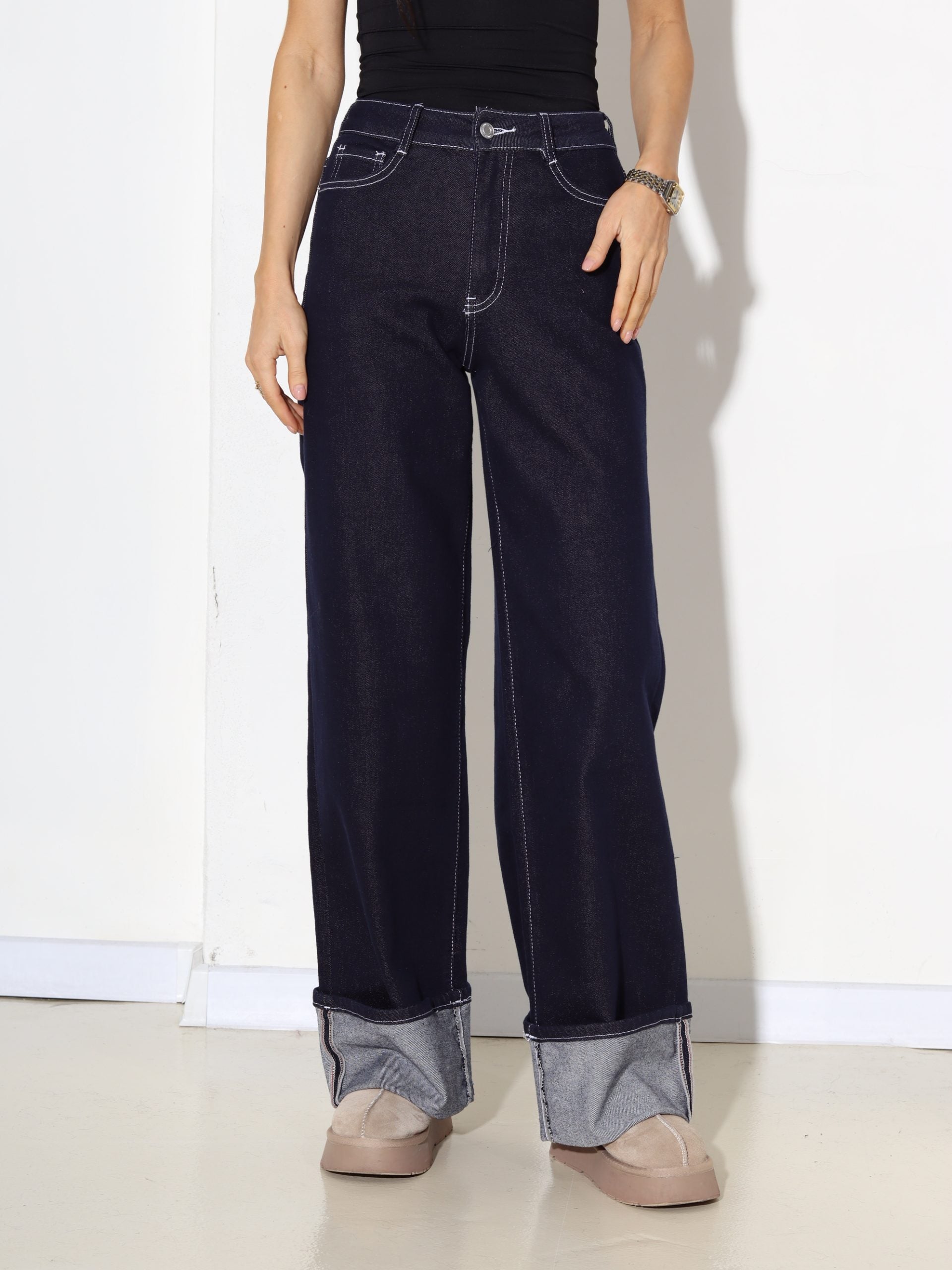 T.zilas džinsa bikses ar atlocītiem galiem, Laulia firmas - 17361