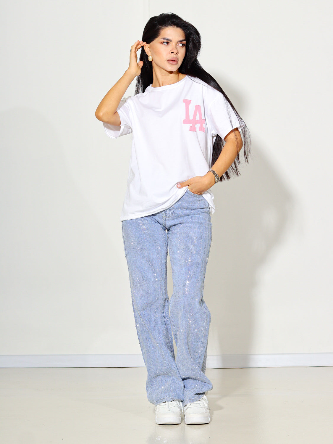 Balts 'LA' t-krekls - 14250