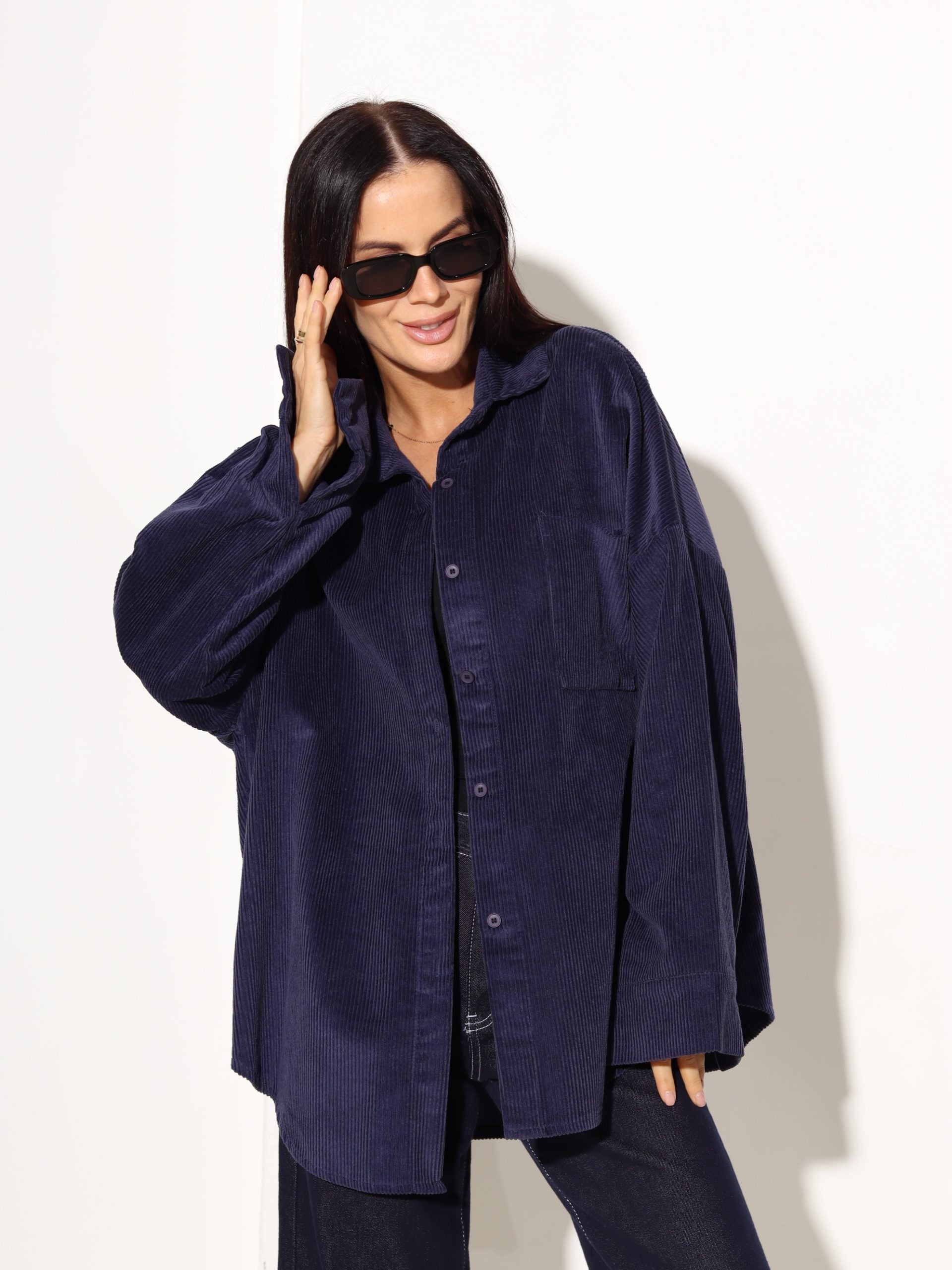 Zils velveta krekls - 17343