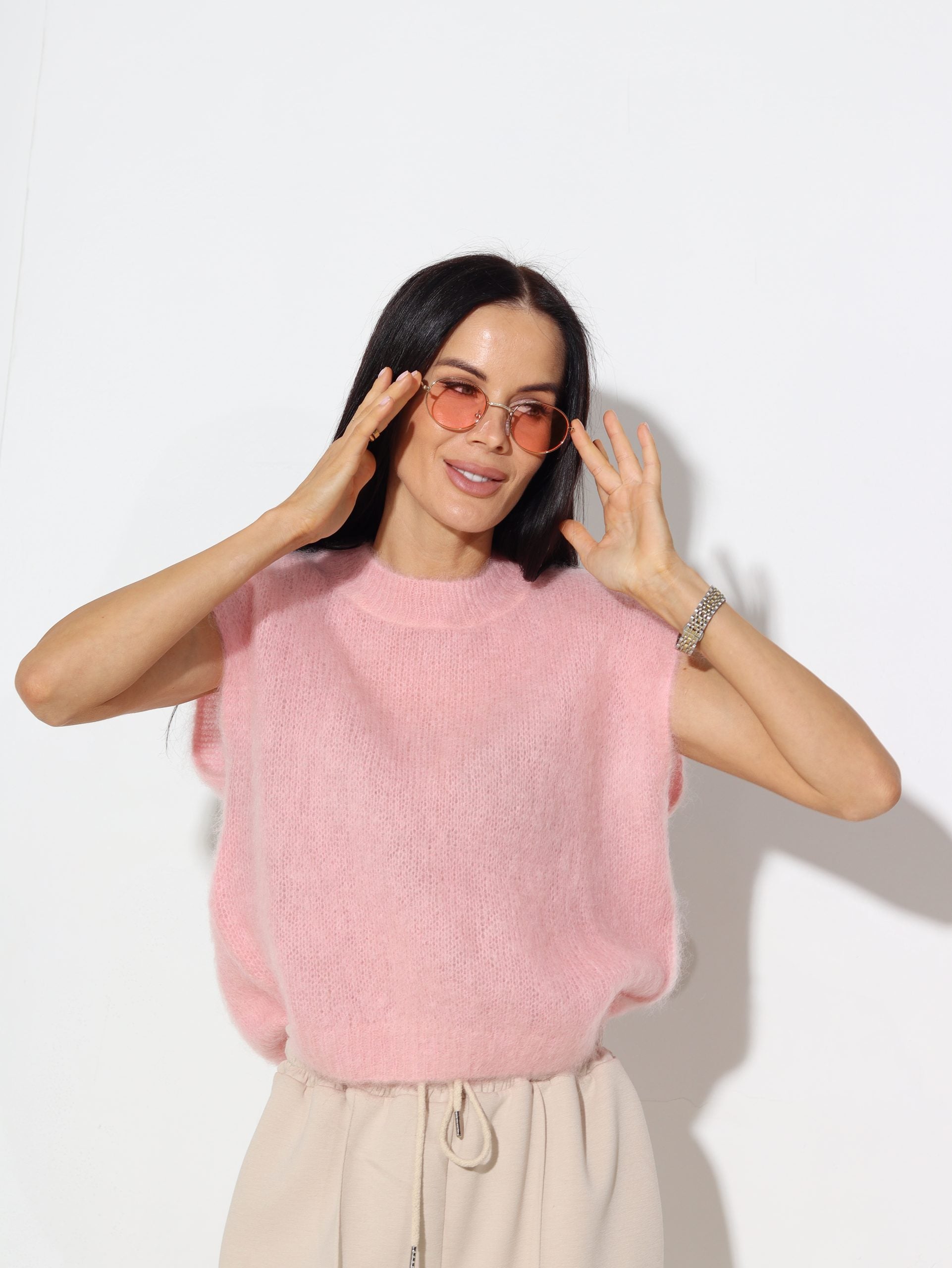 Baby rozā mohēras veste - 16948