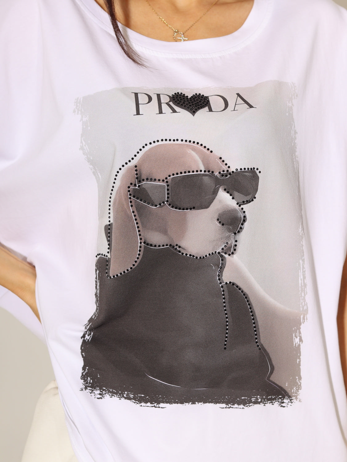 Balts tops ar zīmējumu ''Bīgls" - 14246