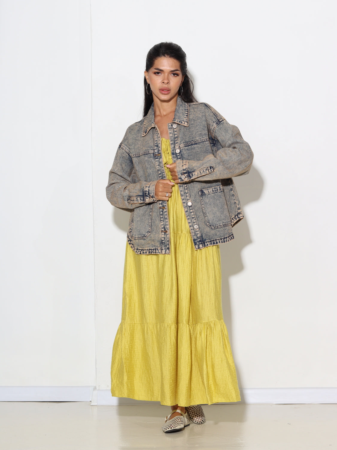 Zila+brūna 'Vintage' džinsa jaka - 15573