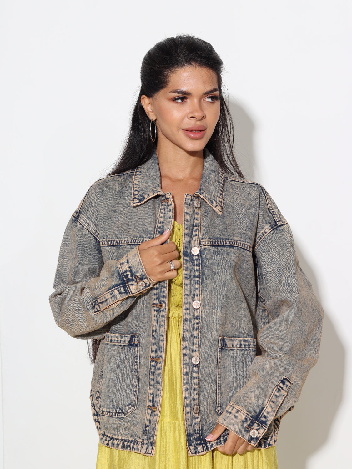 Zila+brūna 'Vintage' džinsa jaka - 15573