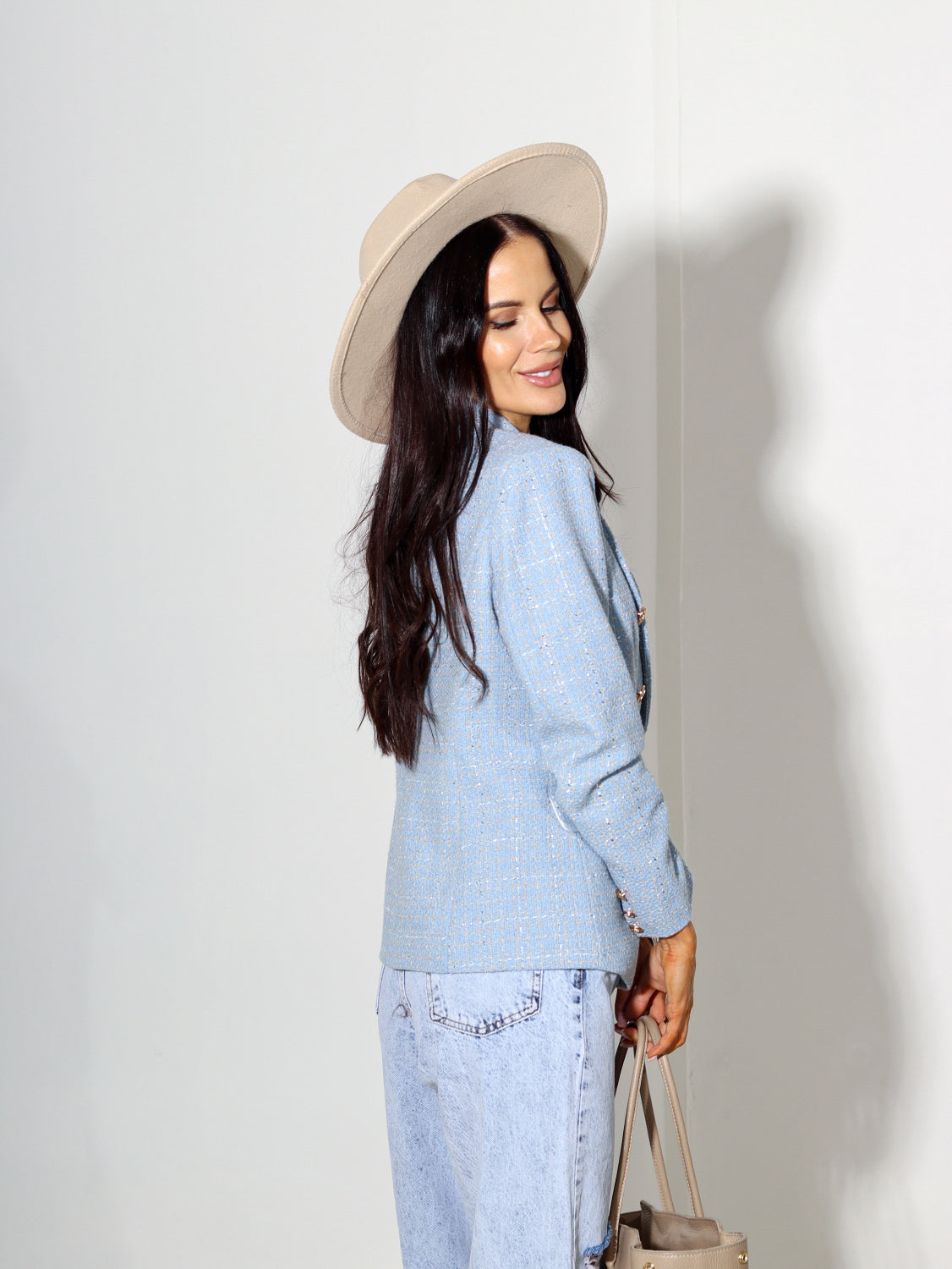 Zila tvīda žakete - 14298