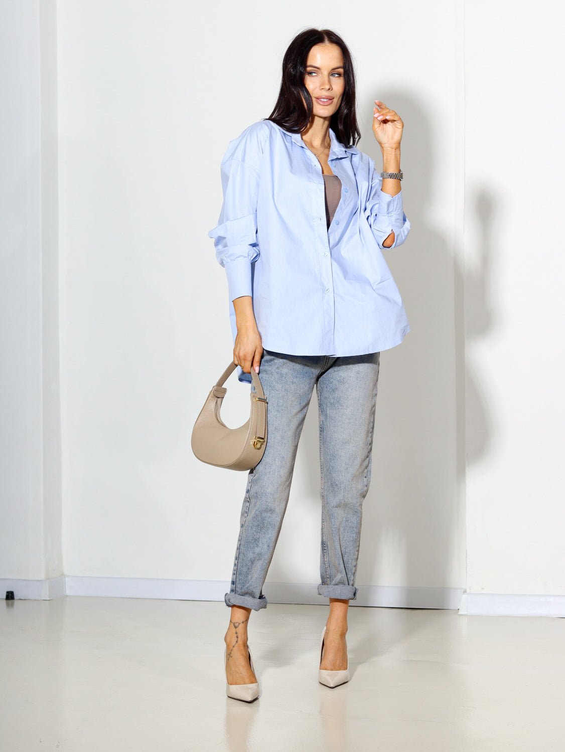 Zils kokvilnas 'Basic' krekls - 14320