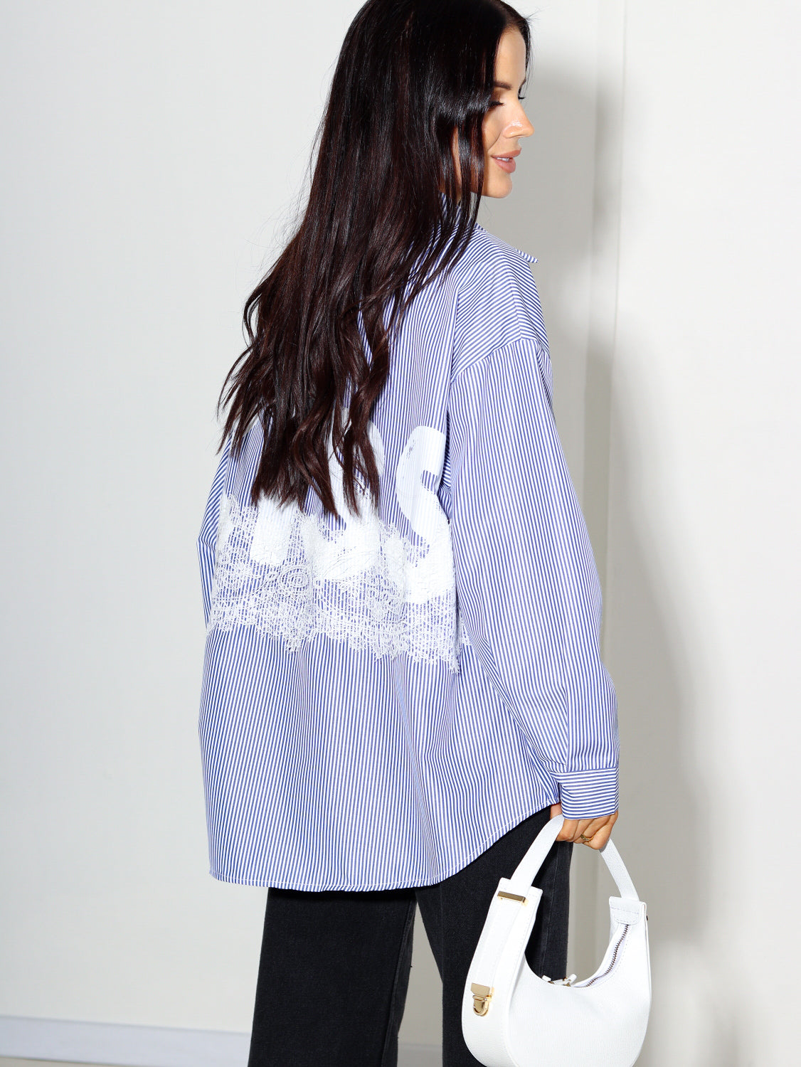 Tumši zils krekls ,, Kiss'' ar svītriņu - 14303